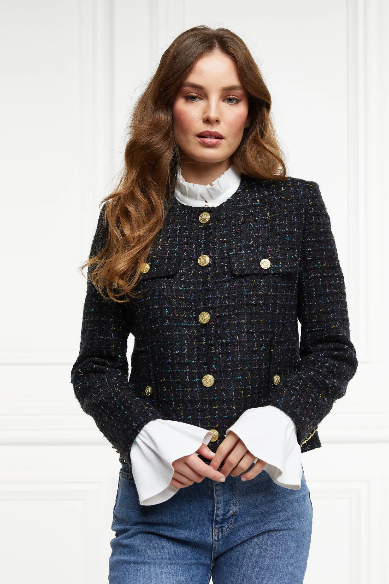 Chelsea Jacket (Black Rainbow Sparkle Tweed)
