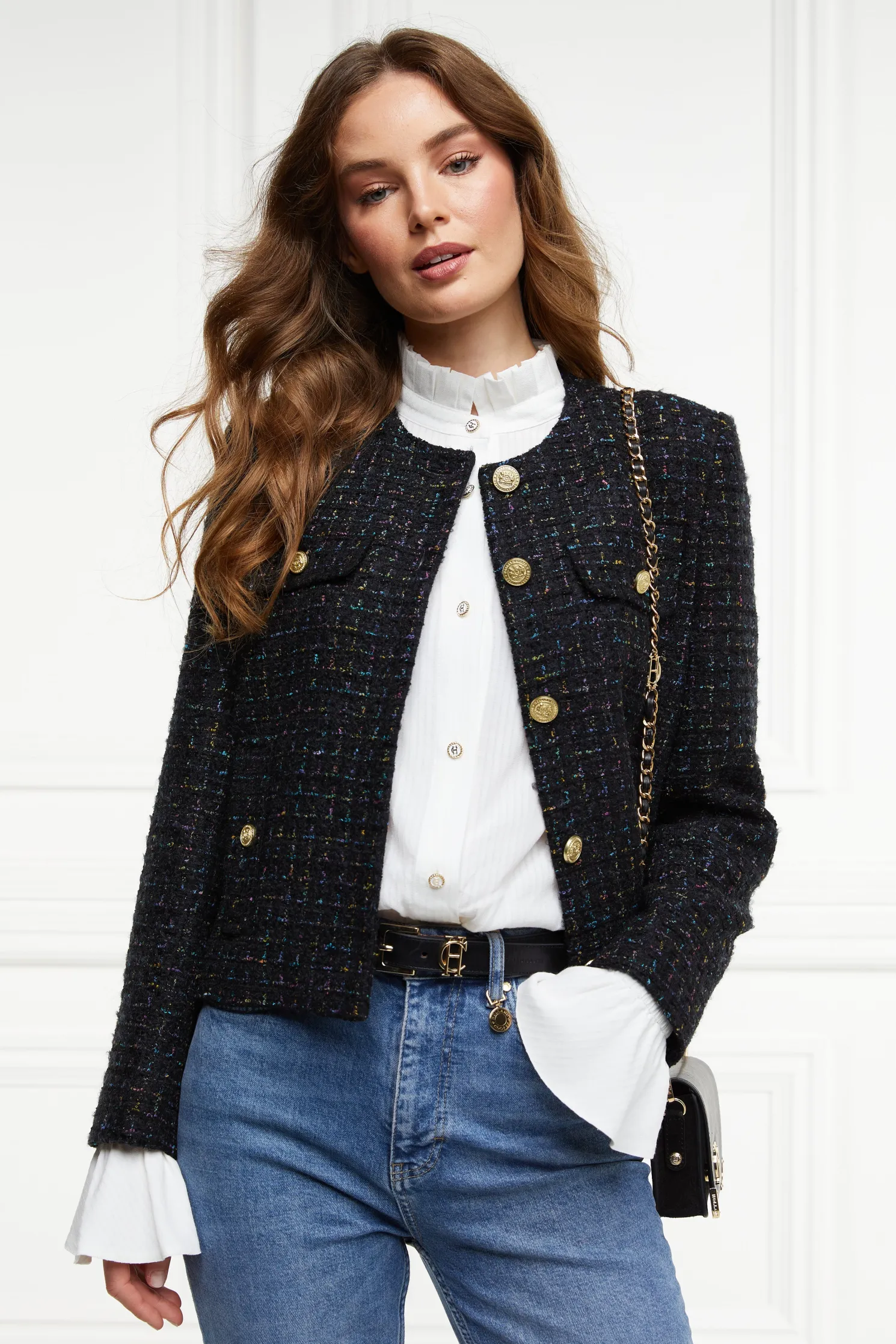 Chelsea Jacket (Black Rainbow Sparkle Tweed)