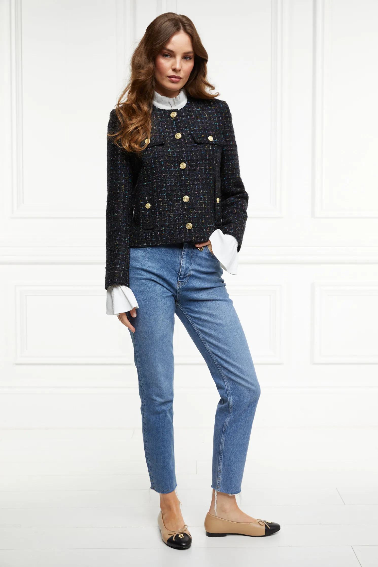 Chelsea Jacket (Black Rainbow Sparkle Tweed)