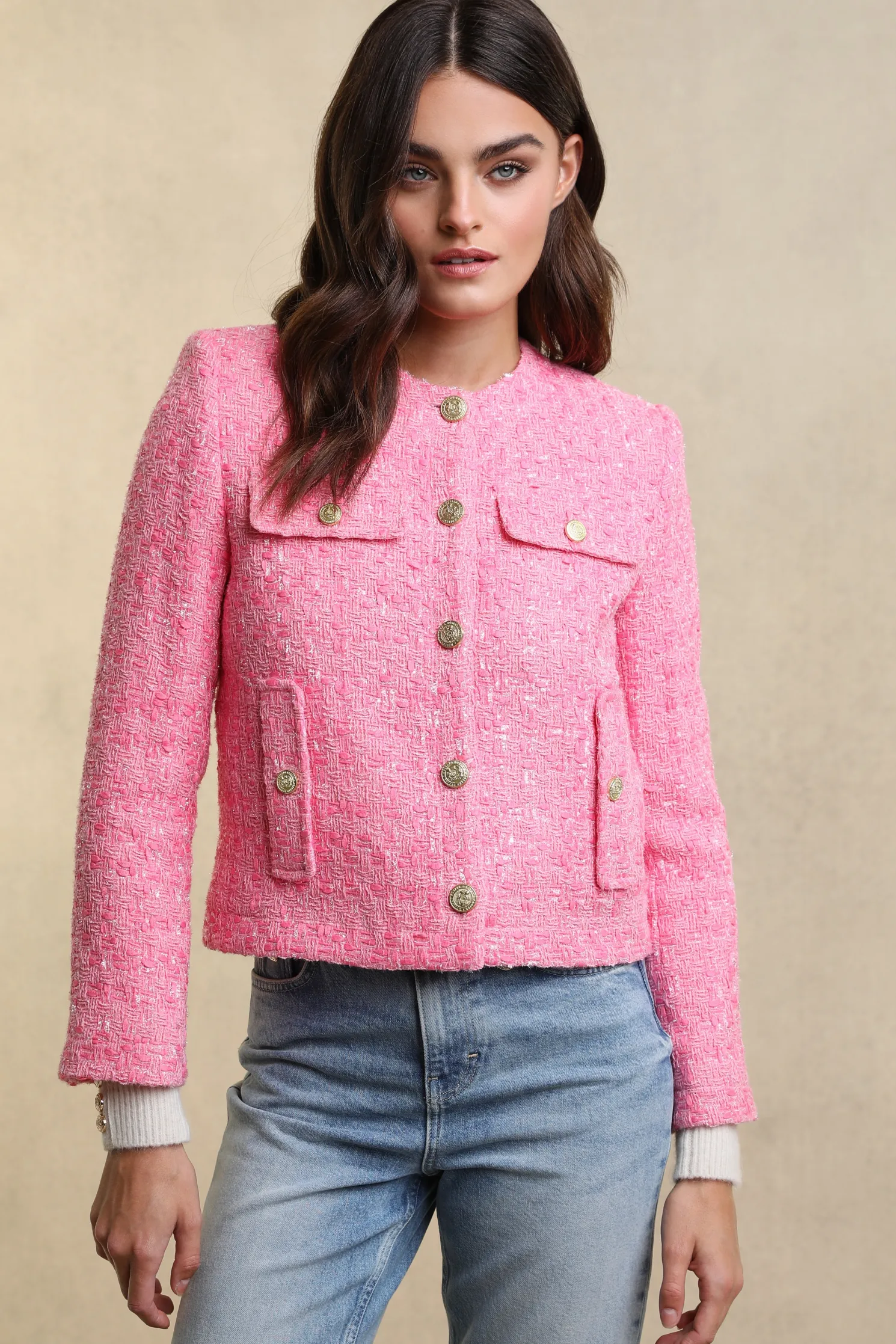 Chelsea Jacket (Pop Pink Boucle)