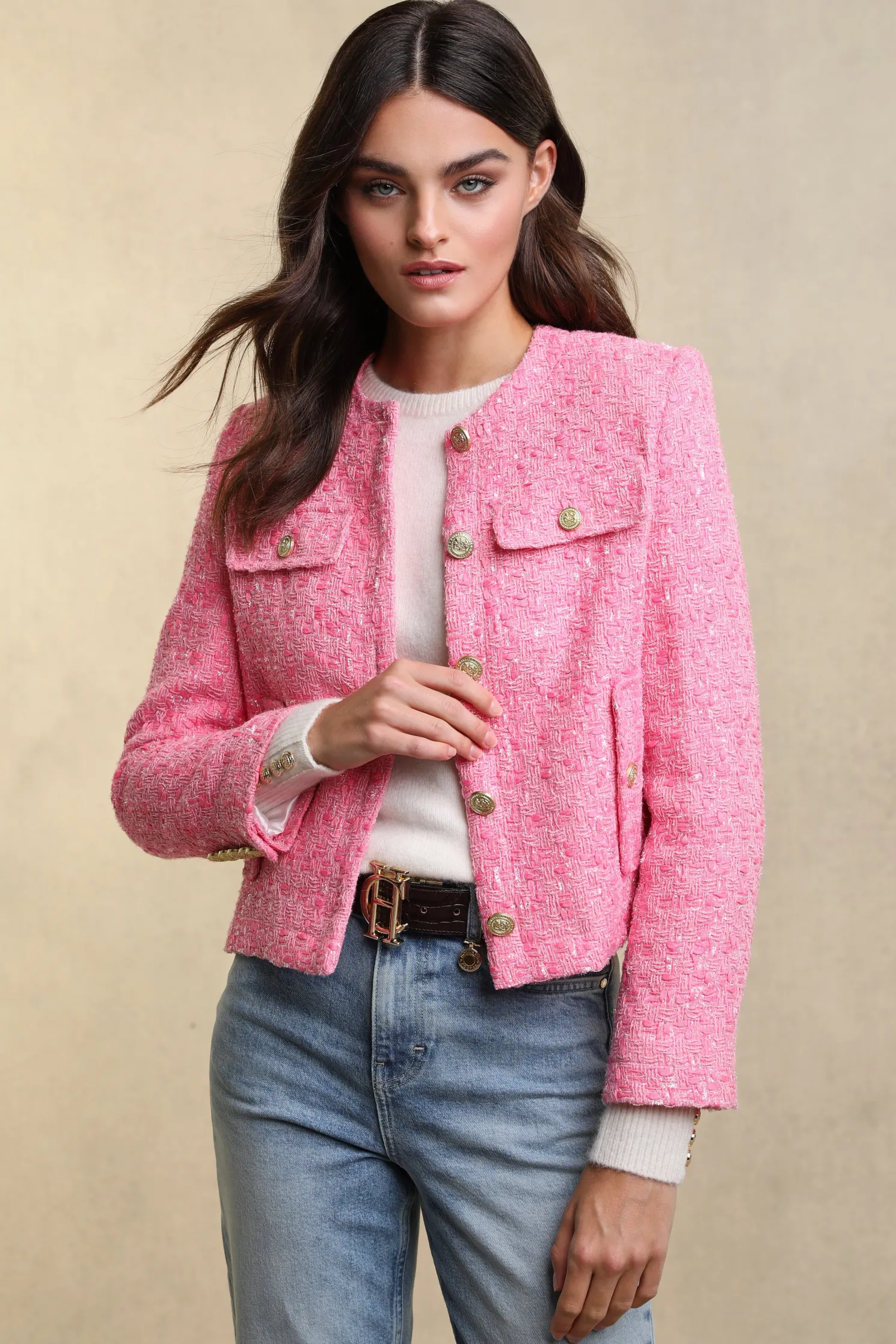 Chelsea Jacket (Pop Pink Boucle)