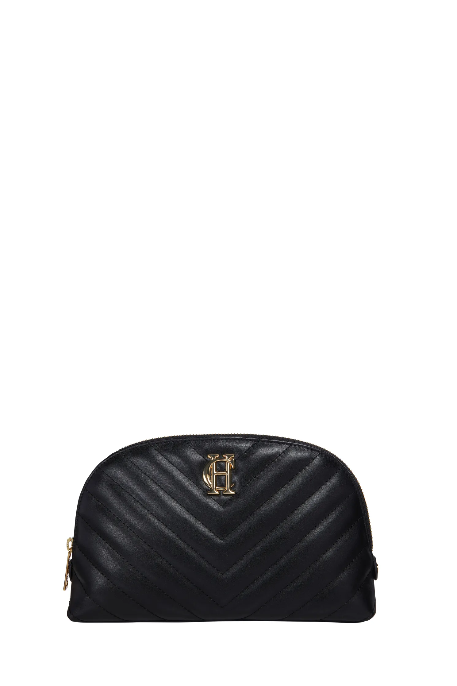 Chelsea Makeup Bag (Black Leather Quilt)