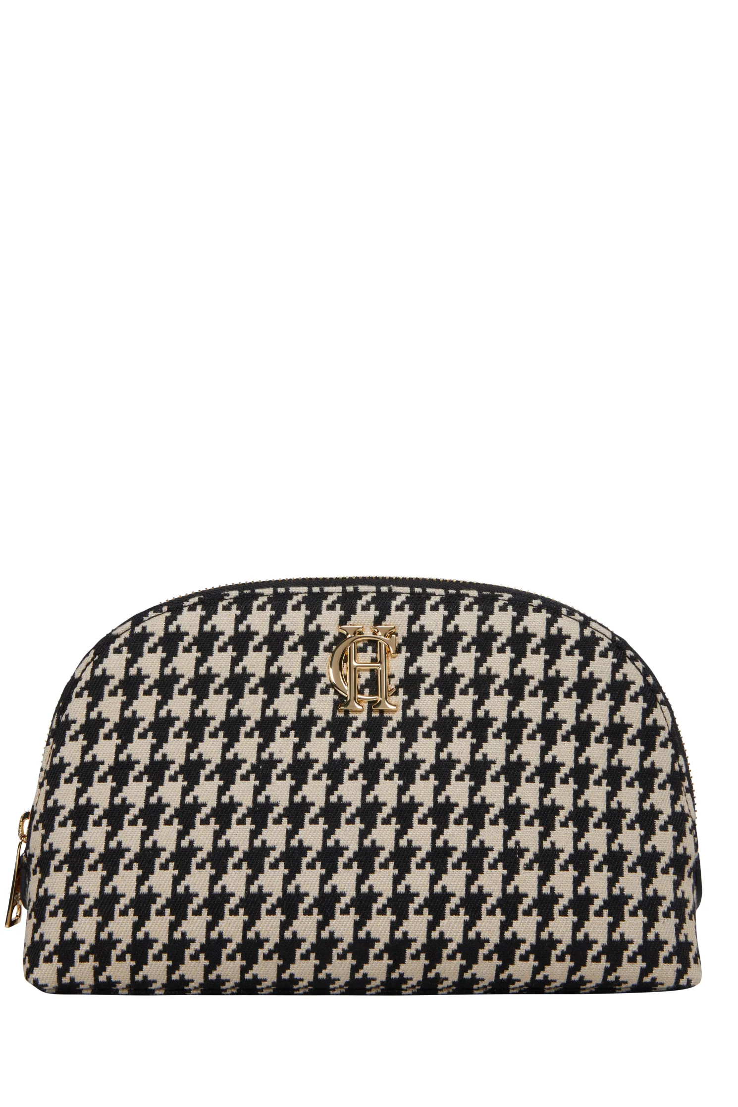 Chelsea Makeup Bag (Ecru Houndstooth)