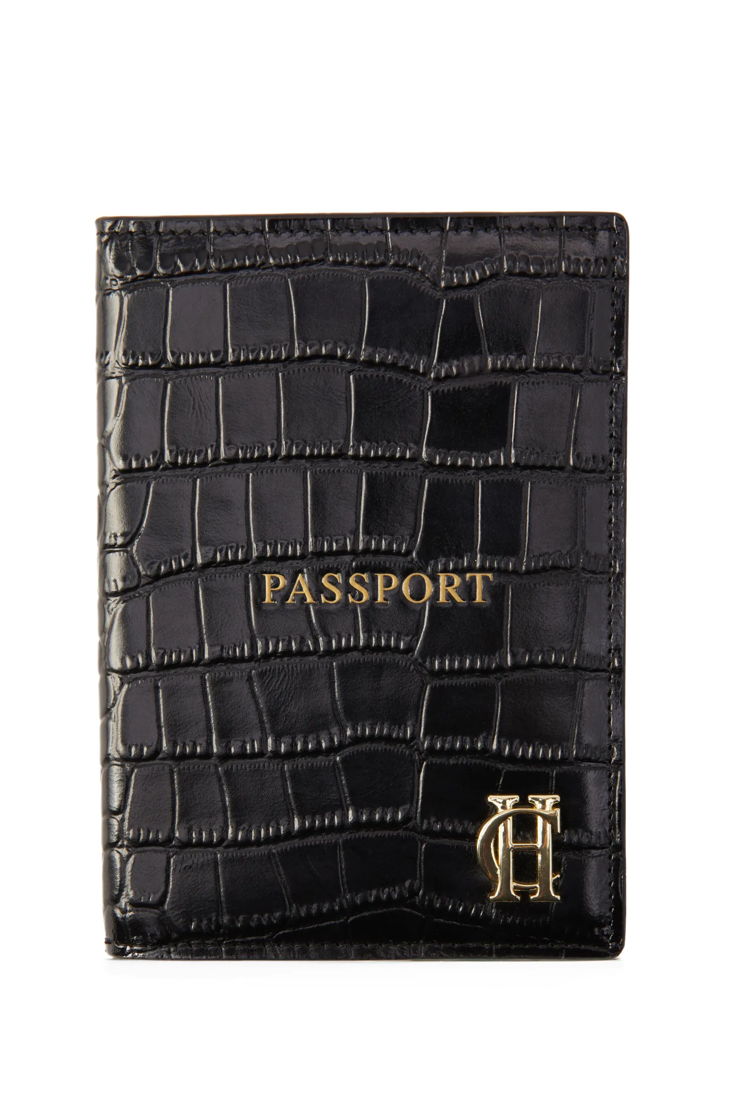 Chelsea Passport Holder (Black Croc)