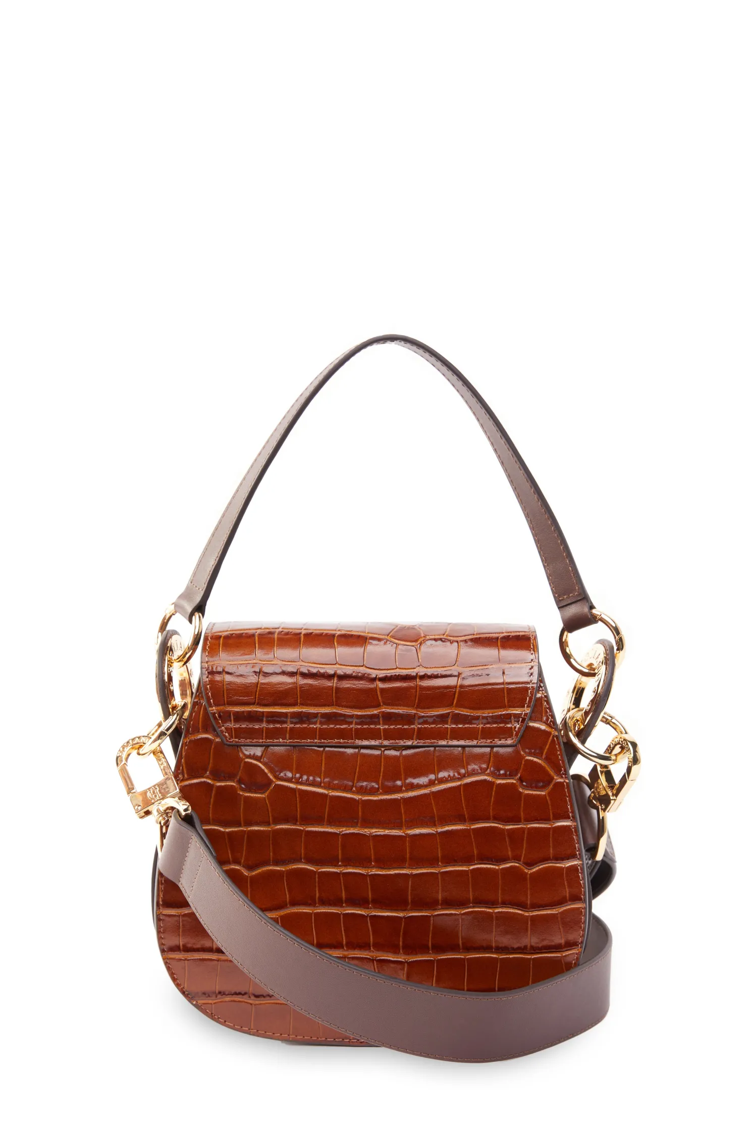 Chelsea Saddle Bag (Tan Croc)