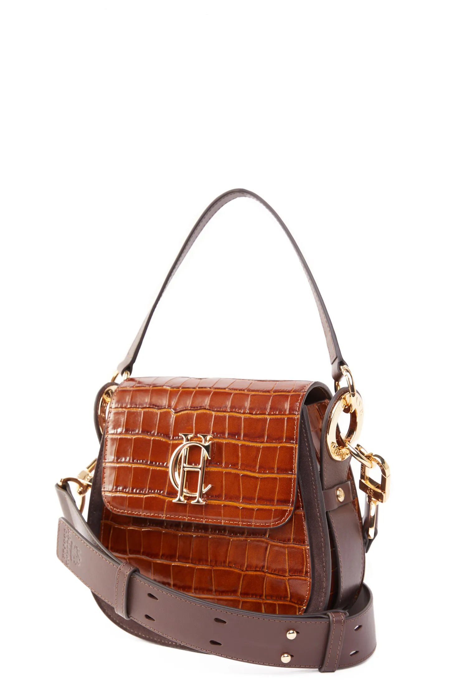 Chelsea Saddle Bag (Tan Croc)