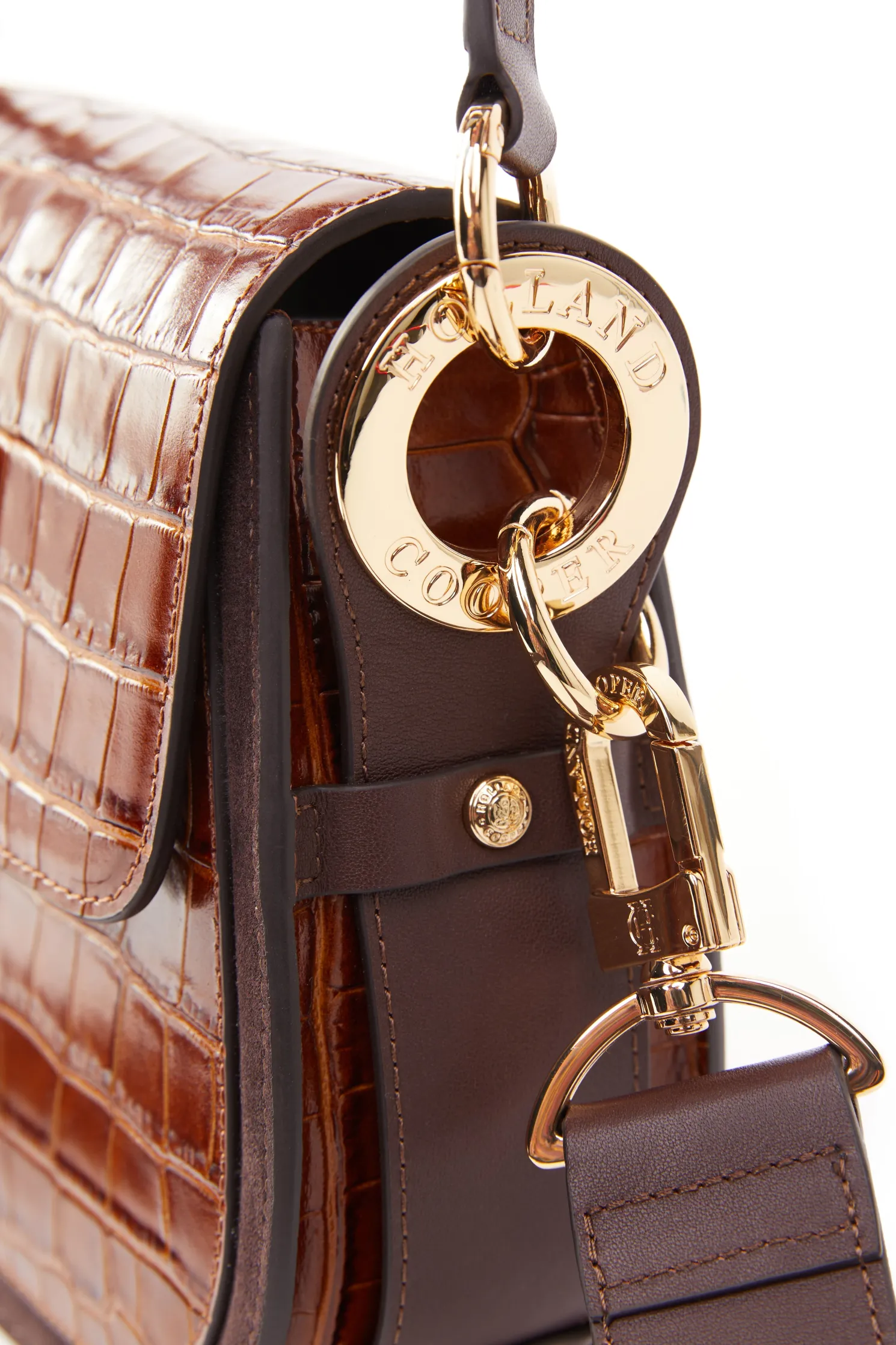 Chelsea Saddle Bag (Tan Croc)