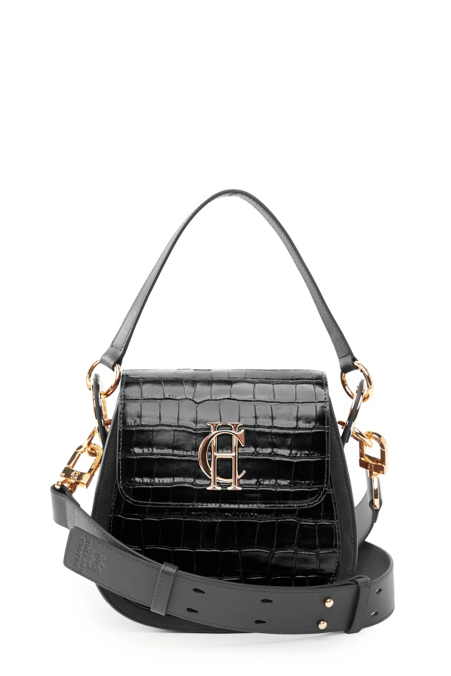 Chelsea Saddle Bag (Black Croc)