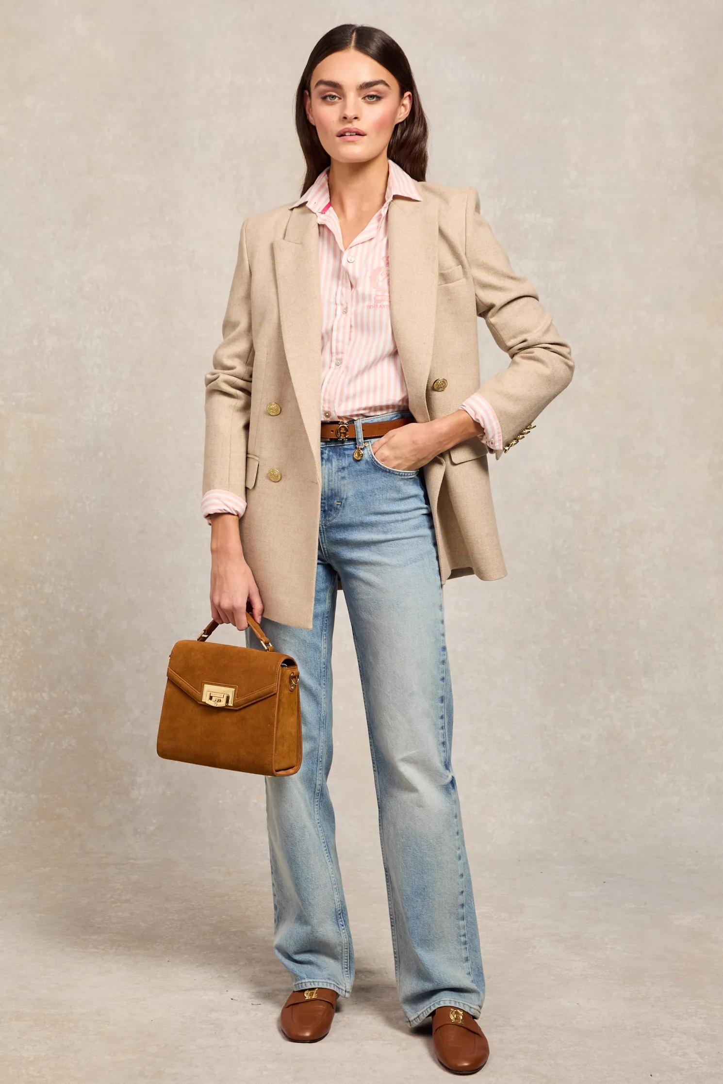 Classic Button Down Shirt (Pink Stripe)