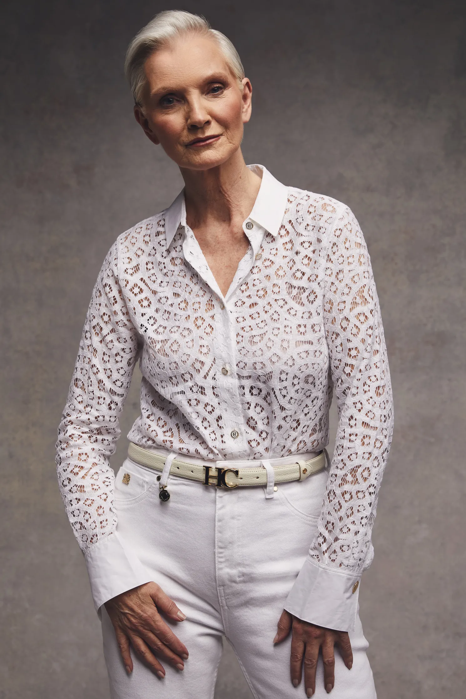 Classic Lace Shirt (White)