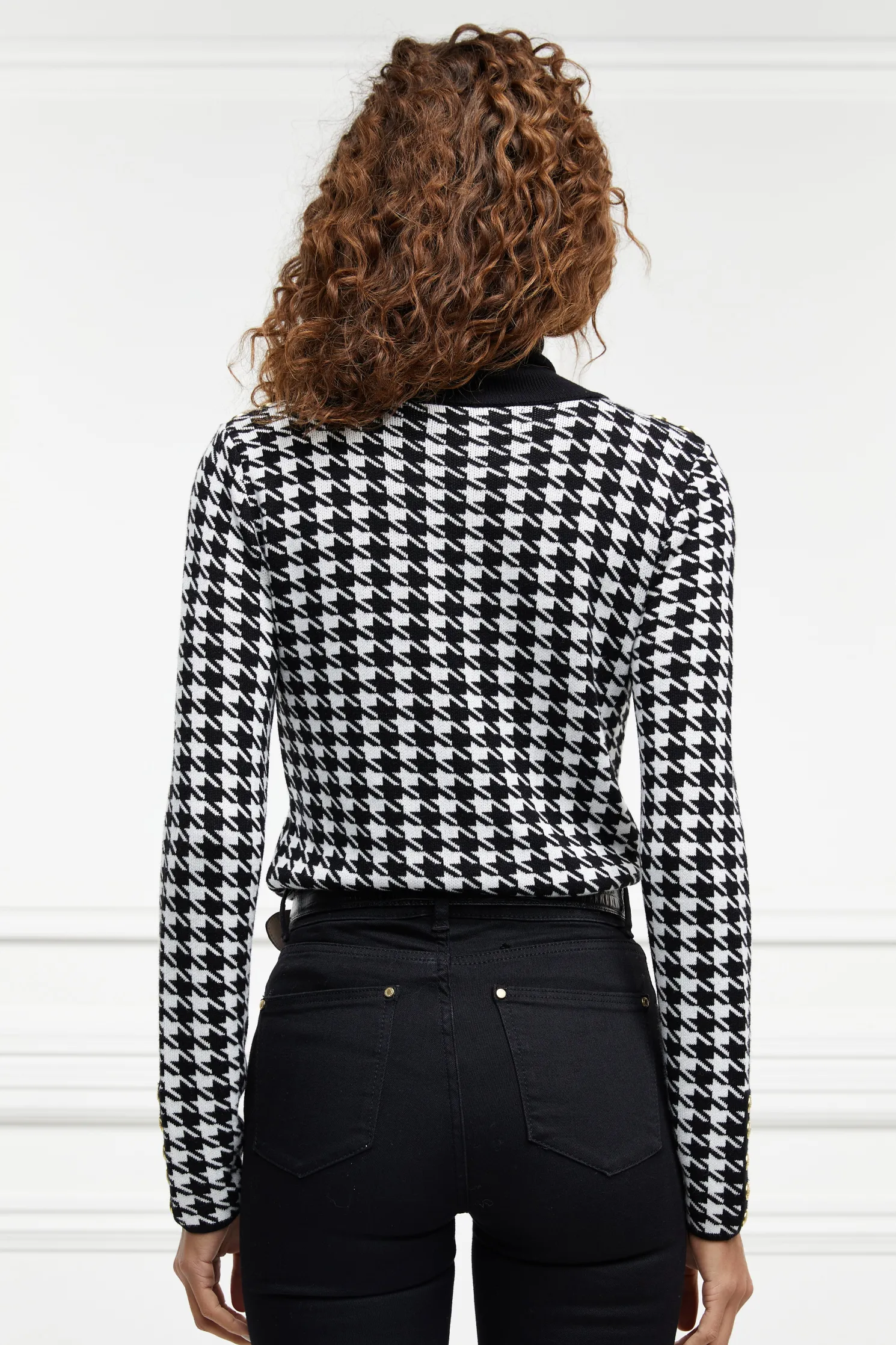 Classic Roll Neck Knit (Houndstooth)
