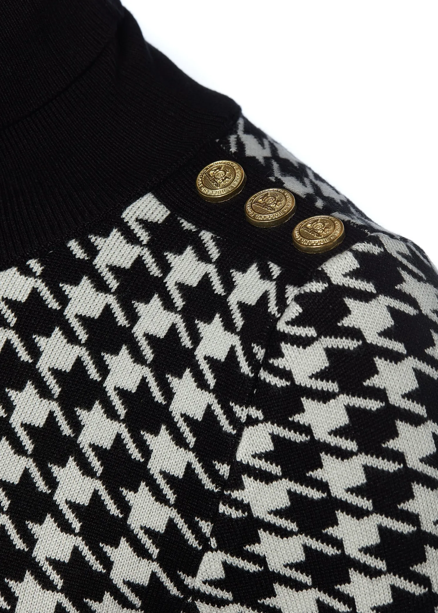 Classic Roll Neck Knit (Houndstooth)