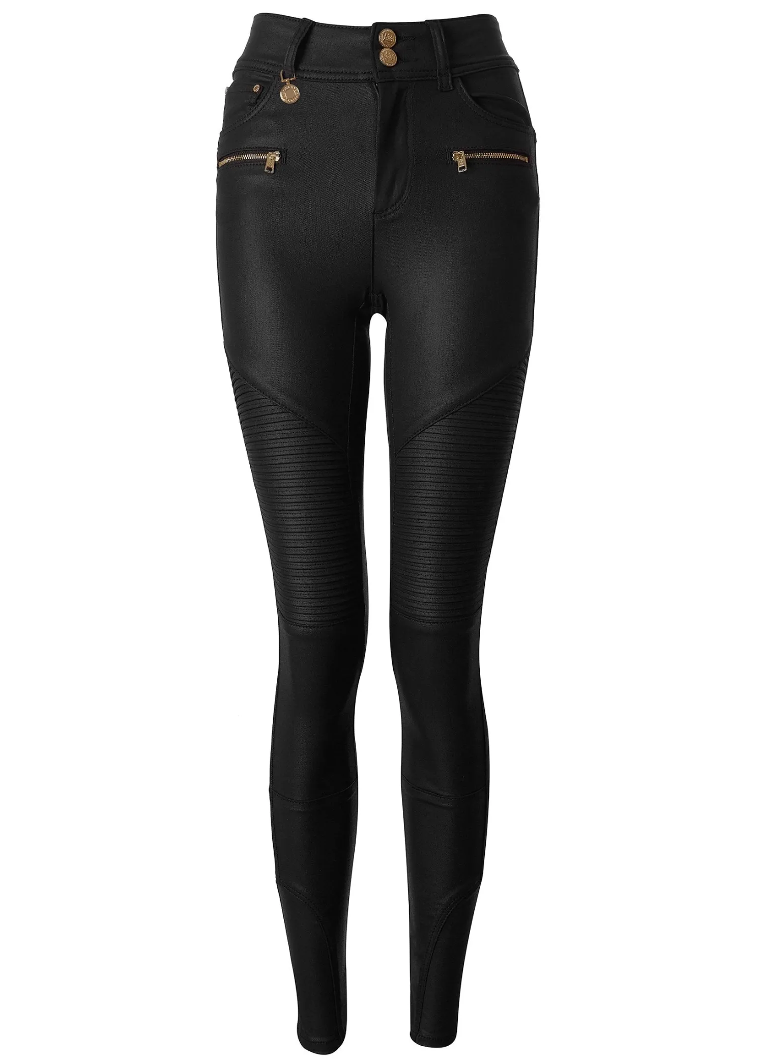 Coated Biker Jean (Black)