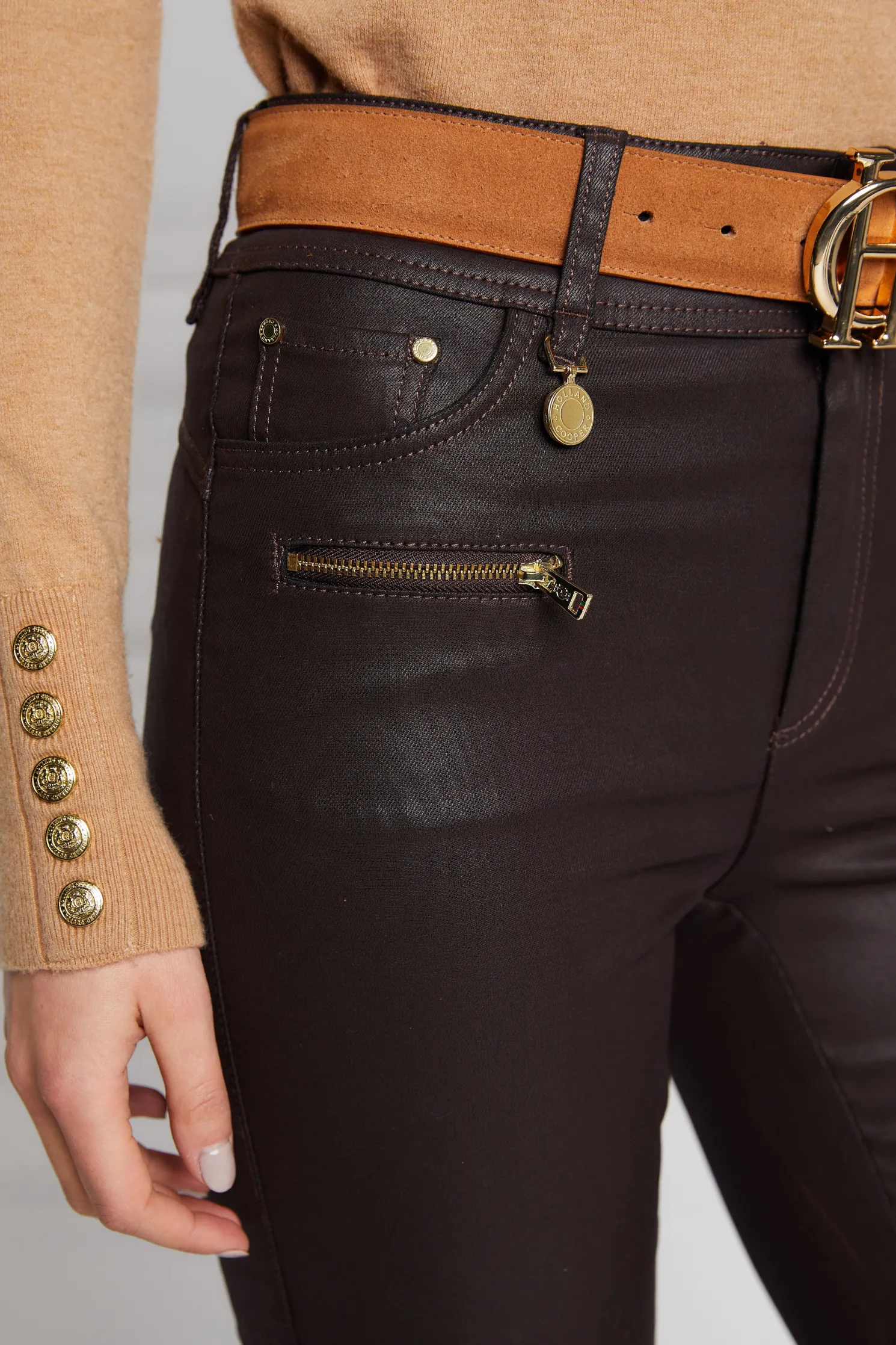 Coated Jodhpur Jean (Chocolate)