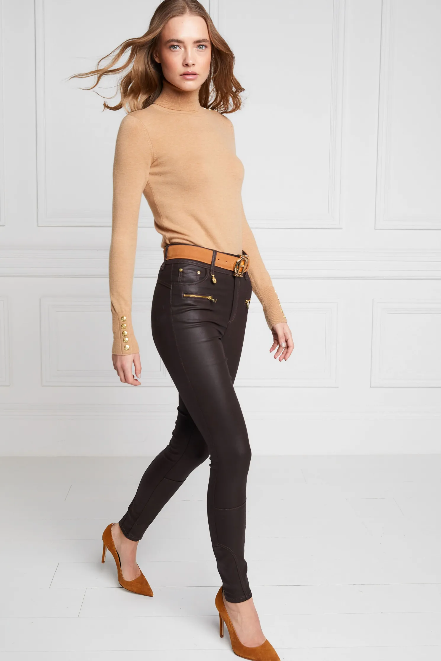 Coated Jodhpur Jean (Chocolate)