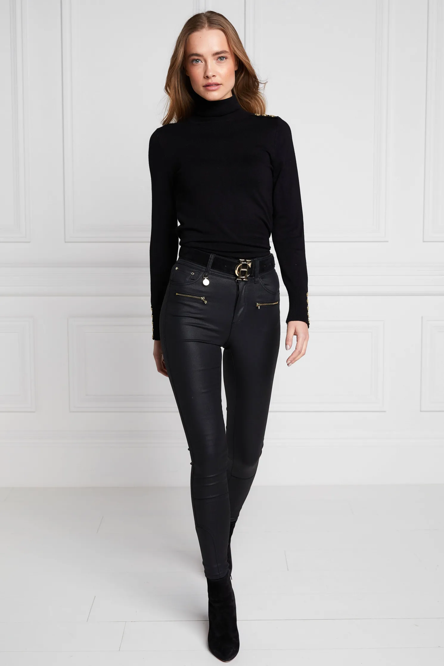 Coated Jodhpur Jean (Black)