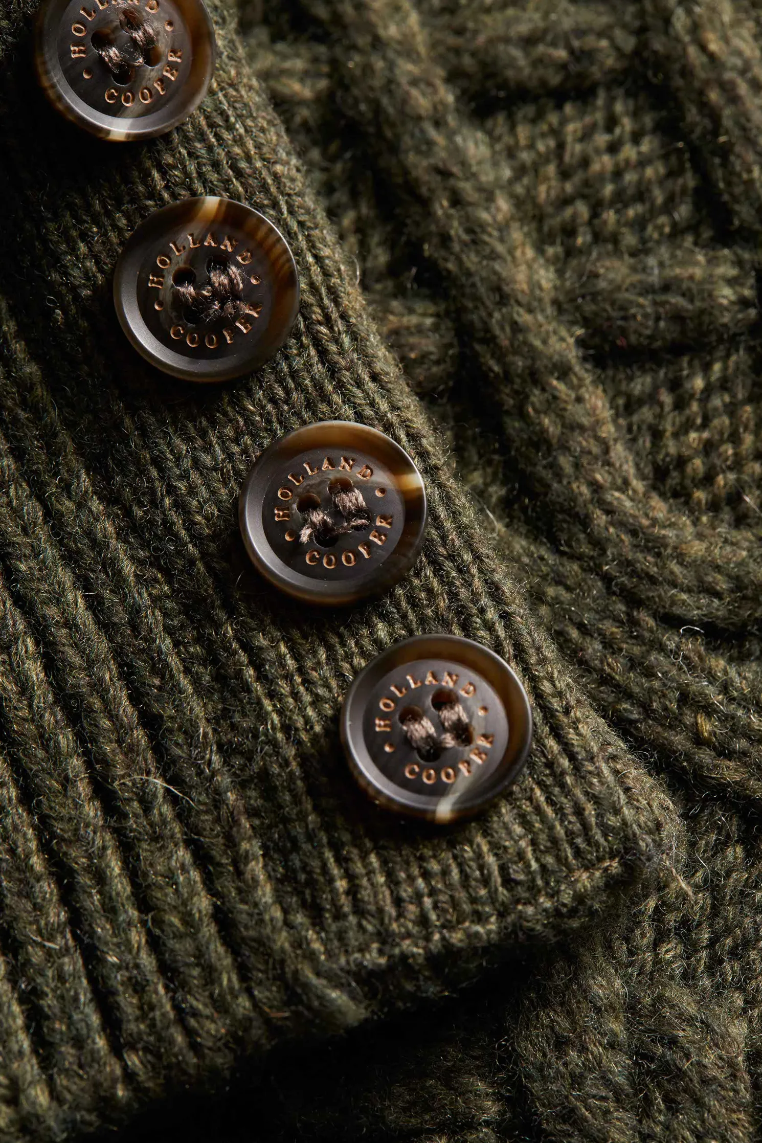 Country Cable Quarter Zip Knit (Forest Green)