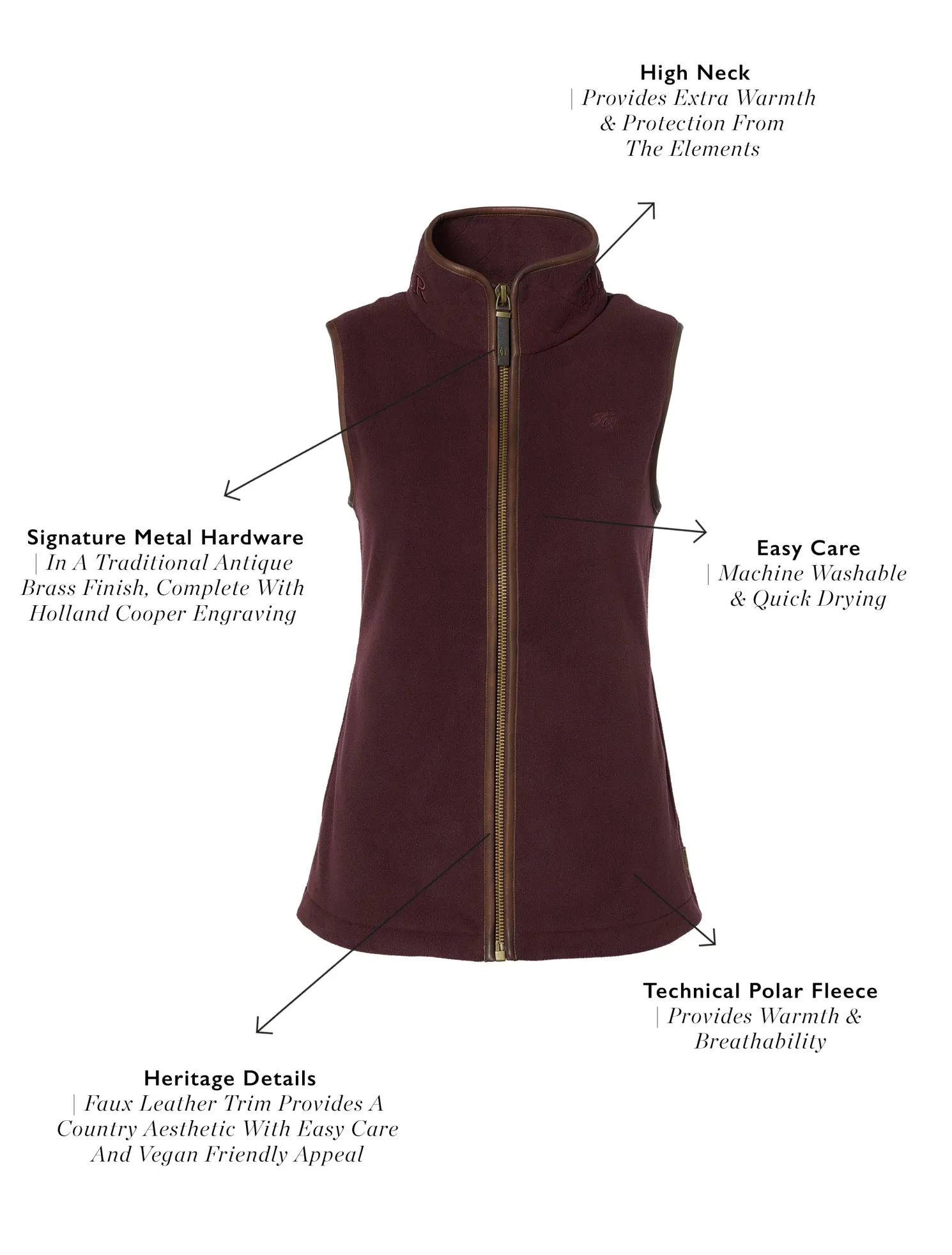 Country Fleece Gilet (Mulberry)