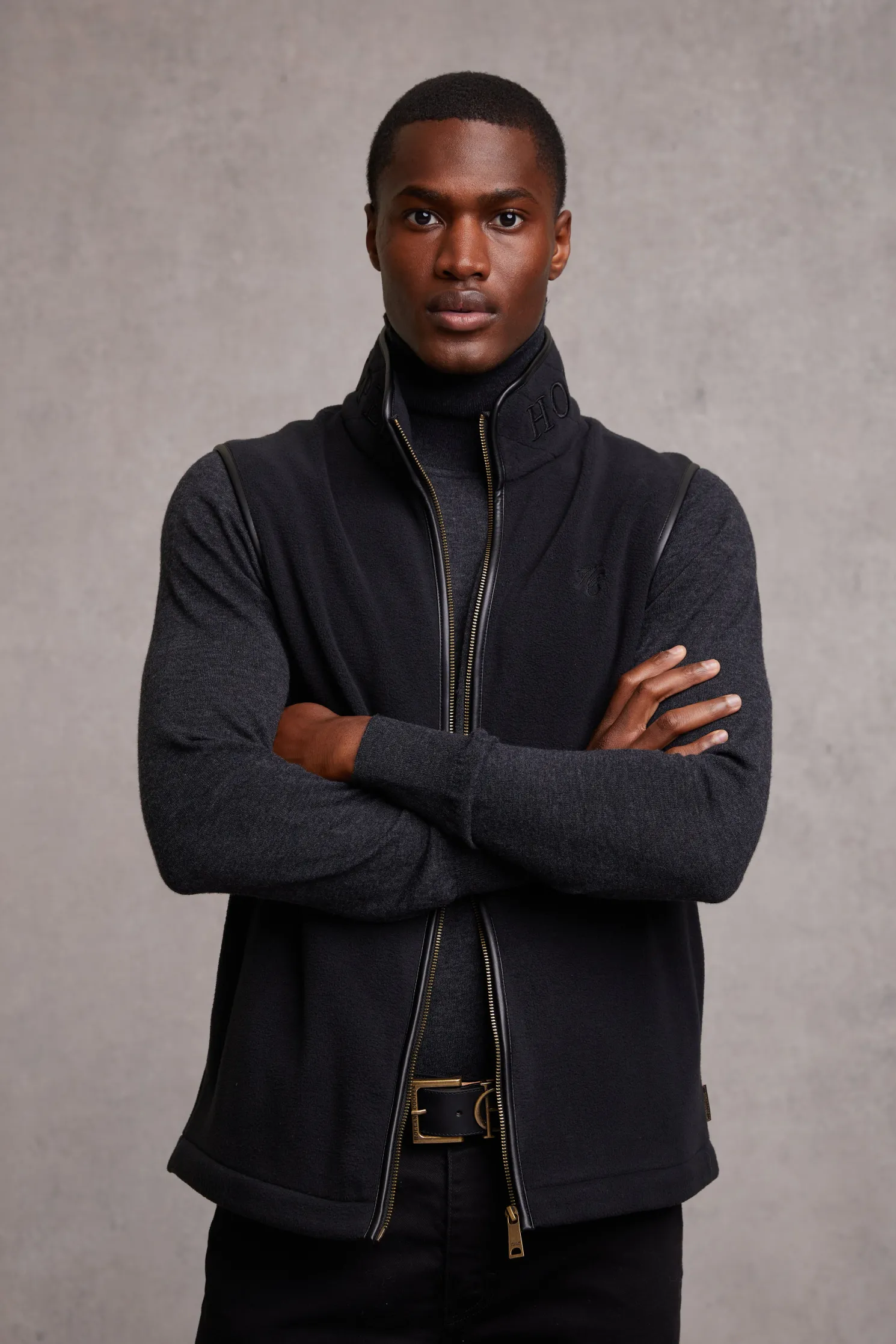 Country Fleece Gilet (Black)