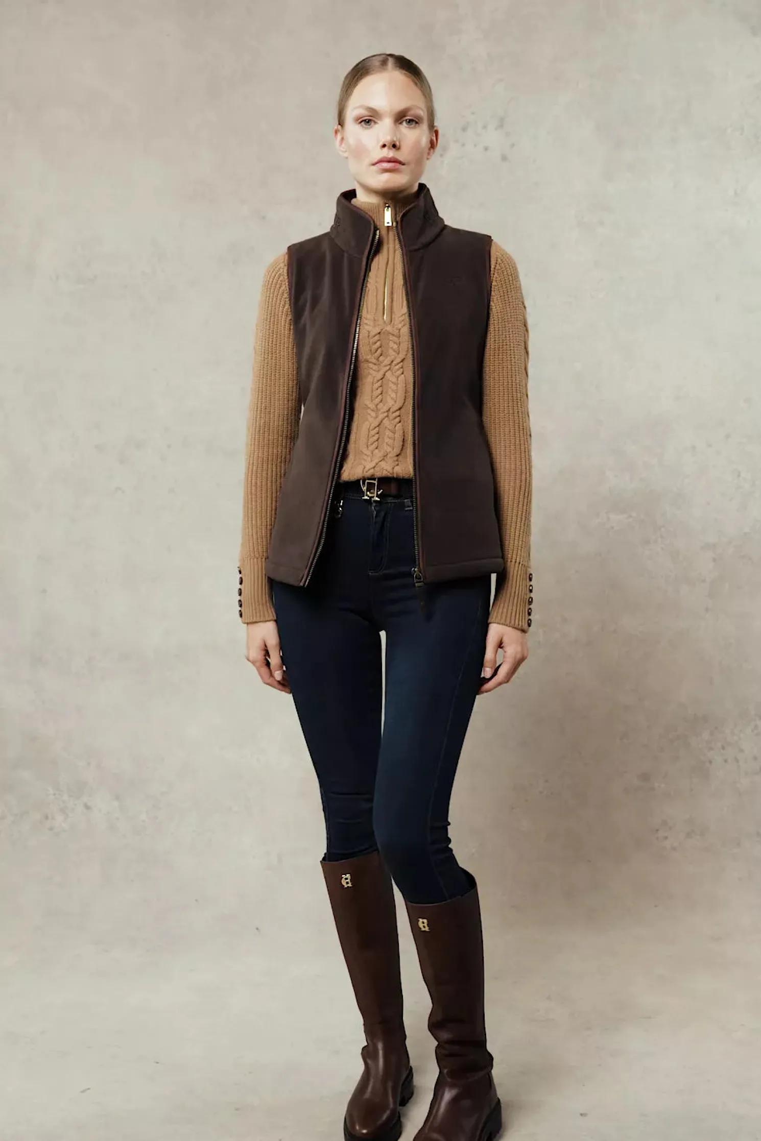 Country Fleece Gilet (Chocolate)