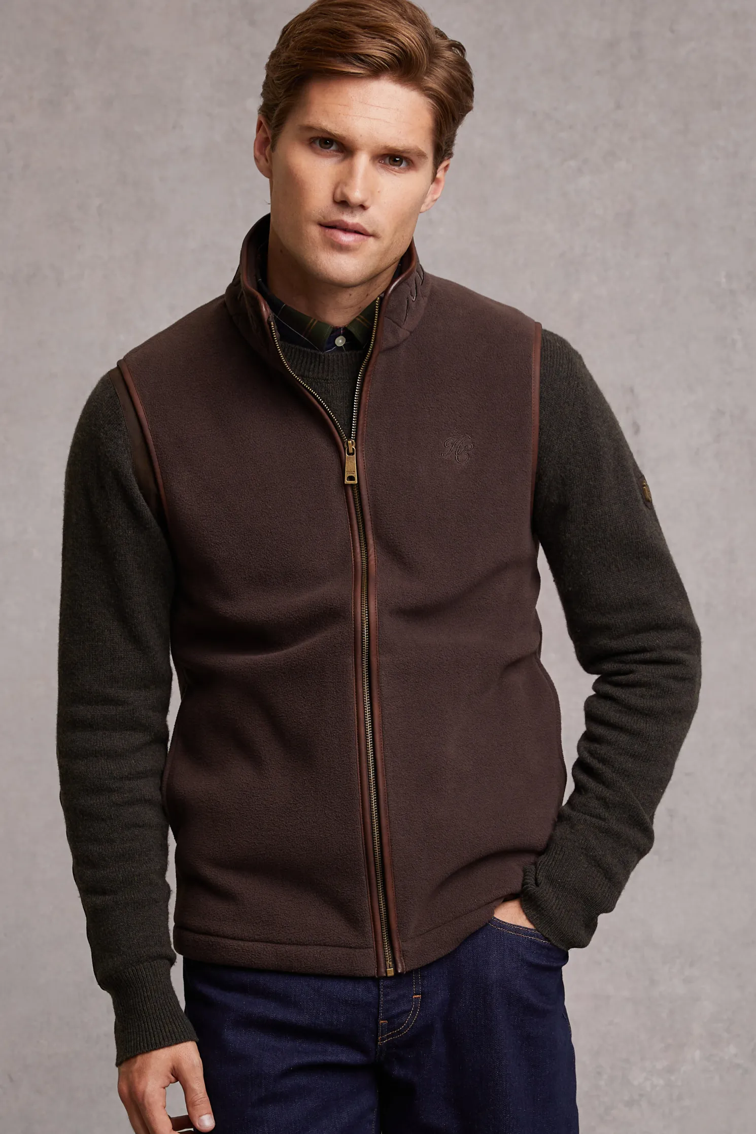Country Fleece Gilet (Chocolate)