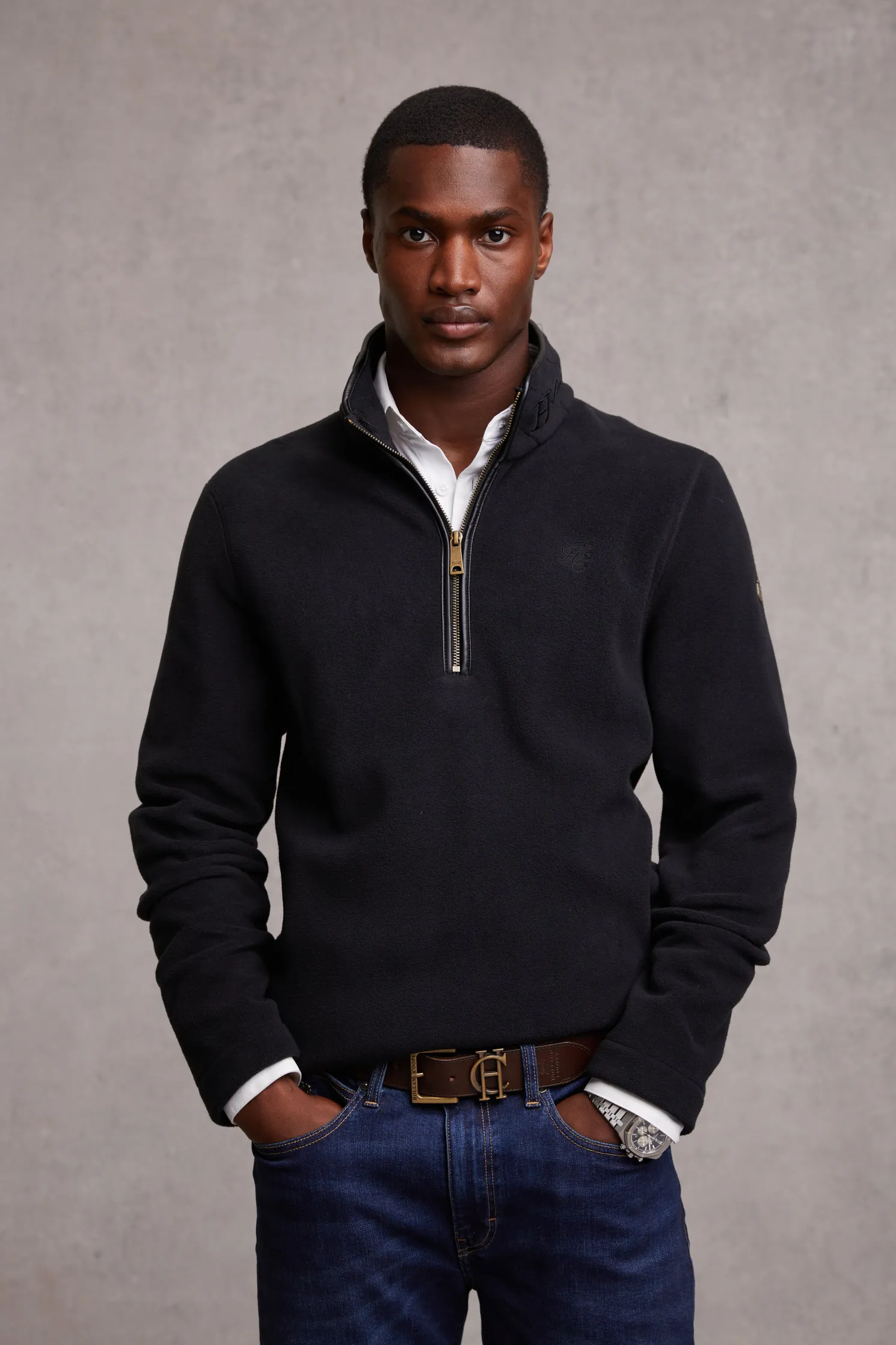 Country Fleece Quarter Zip (Black)