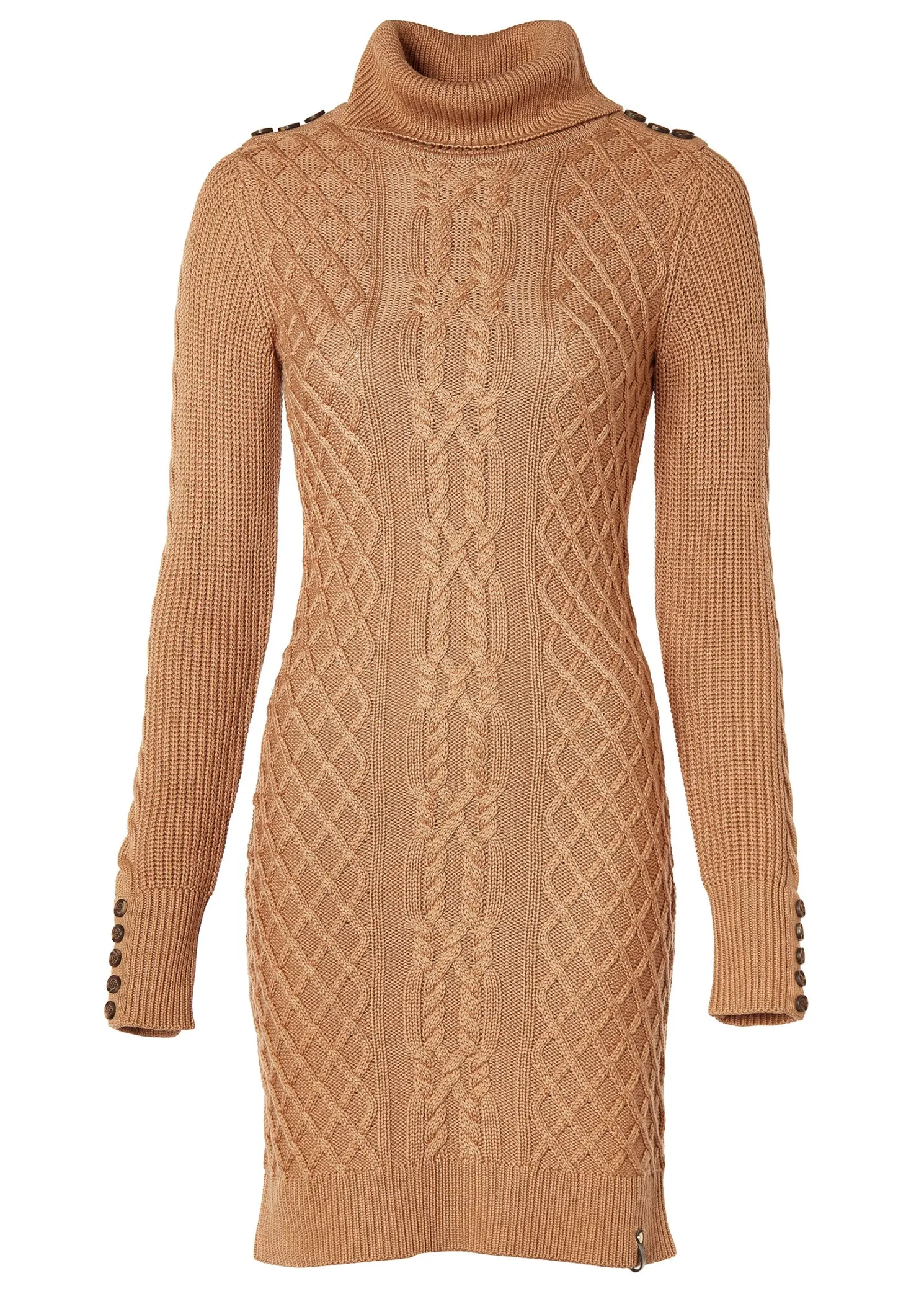Country Roll Neck Dress (Caramel)