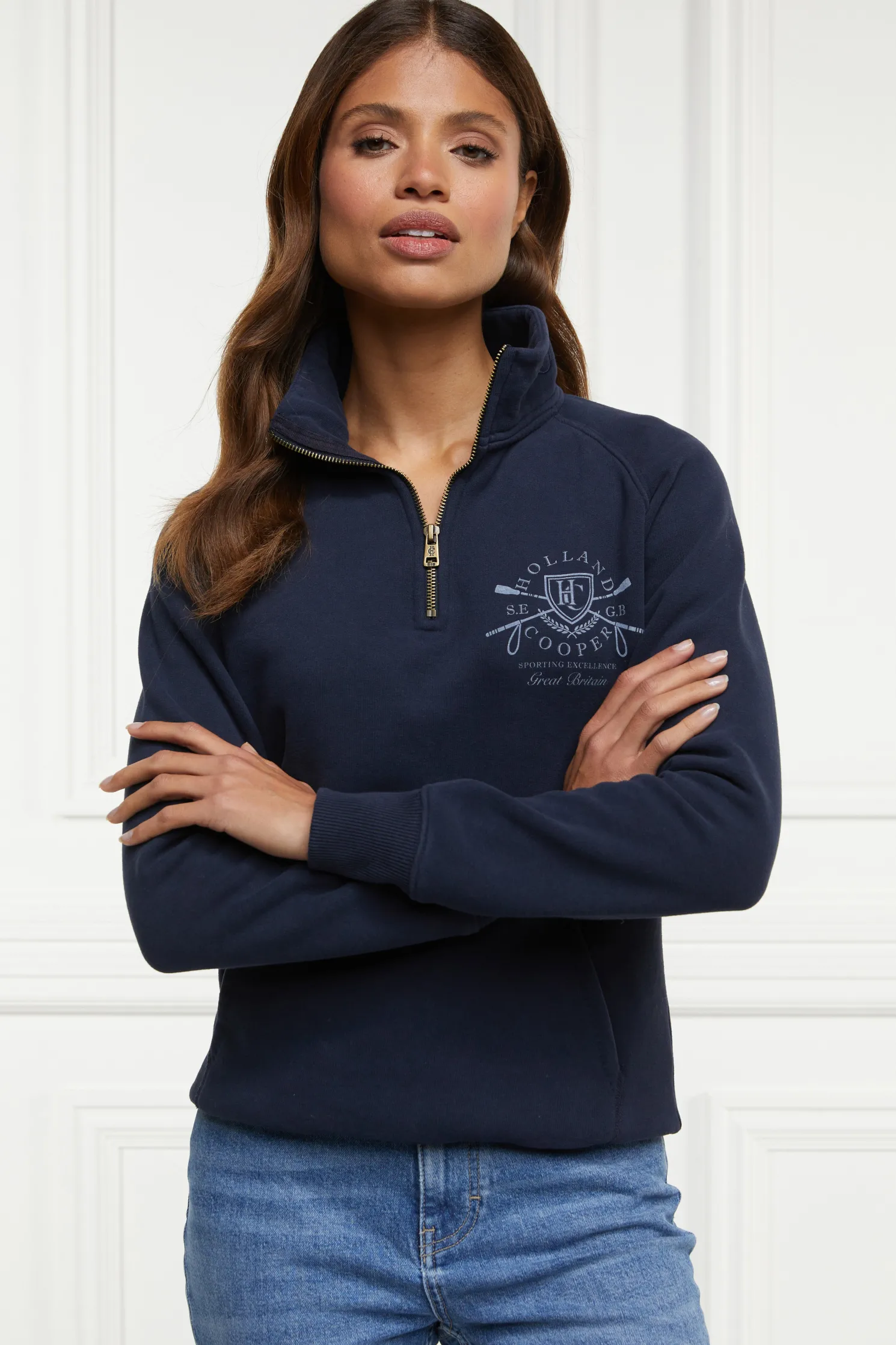 Crest Zip Henley (Ink Navy)