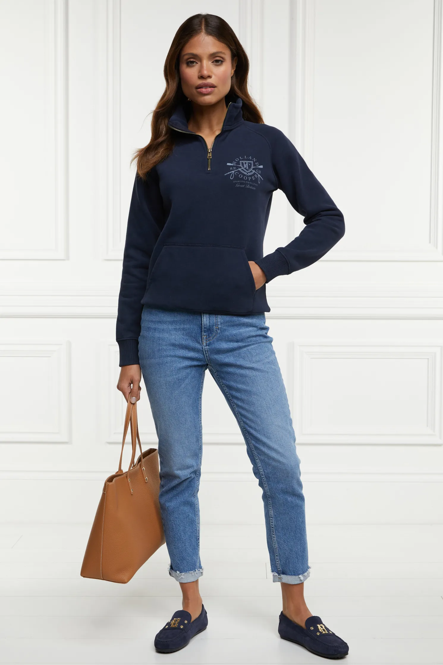 Crest Zip Henley (Ink Navy)