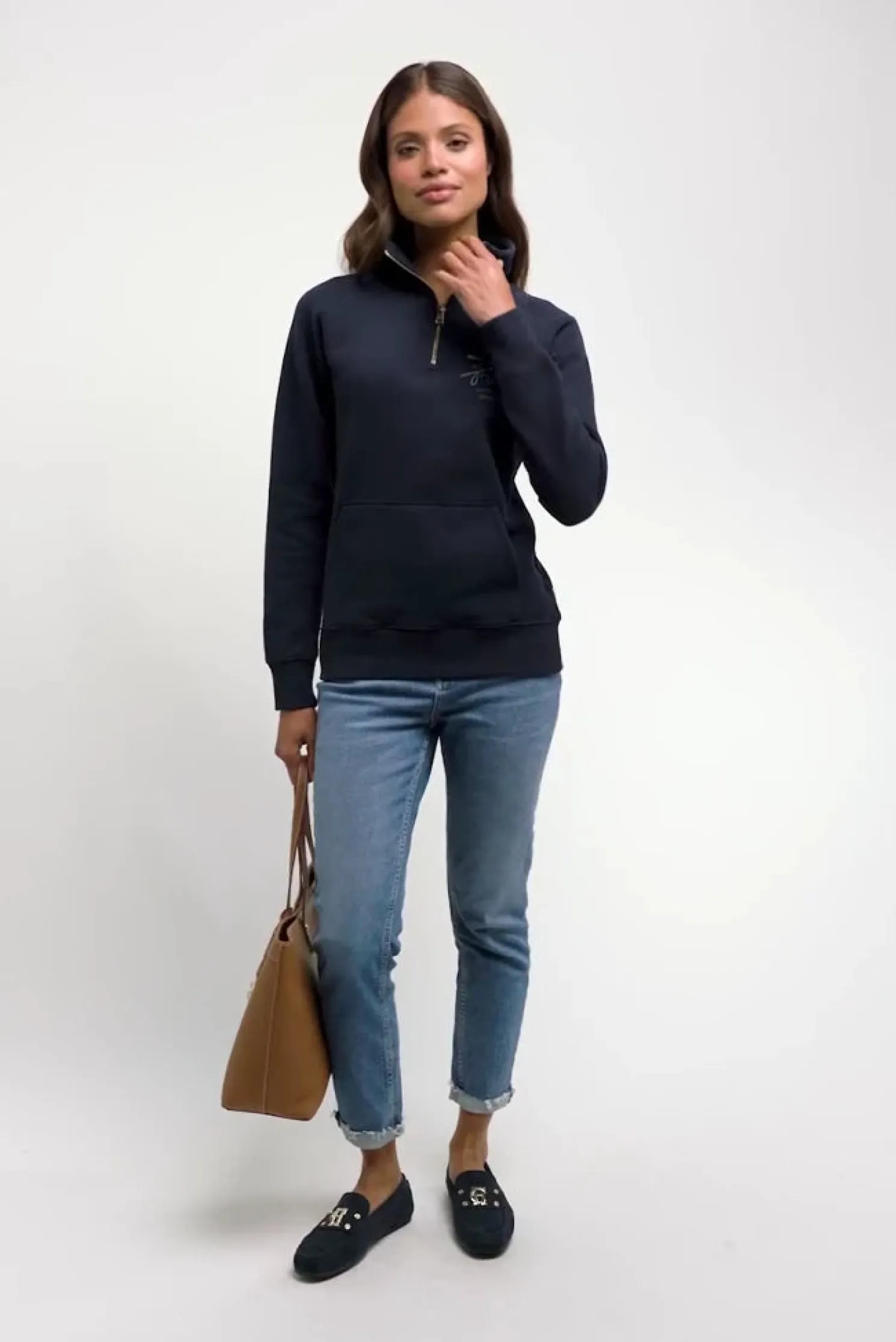 Crest Zip Henley (Ink Navy)