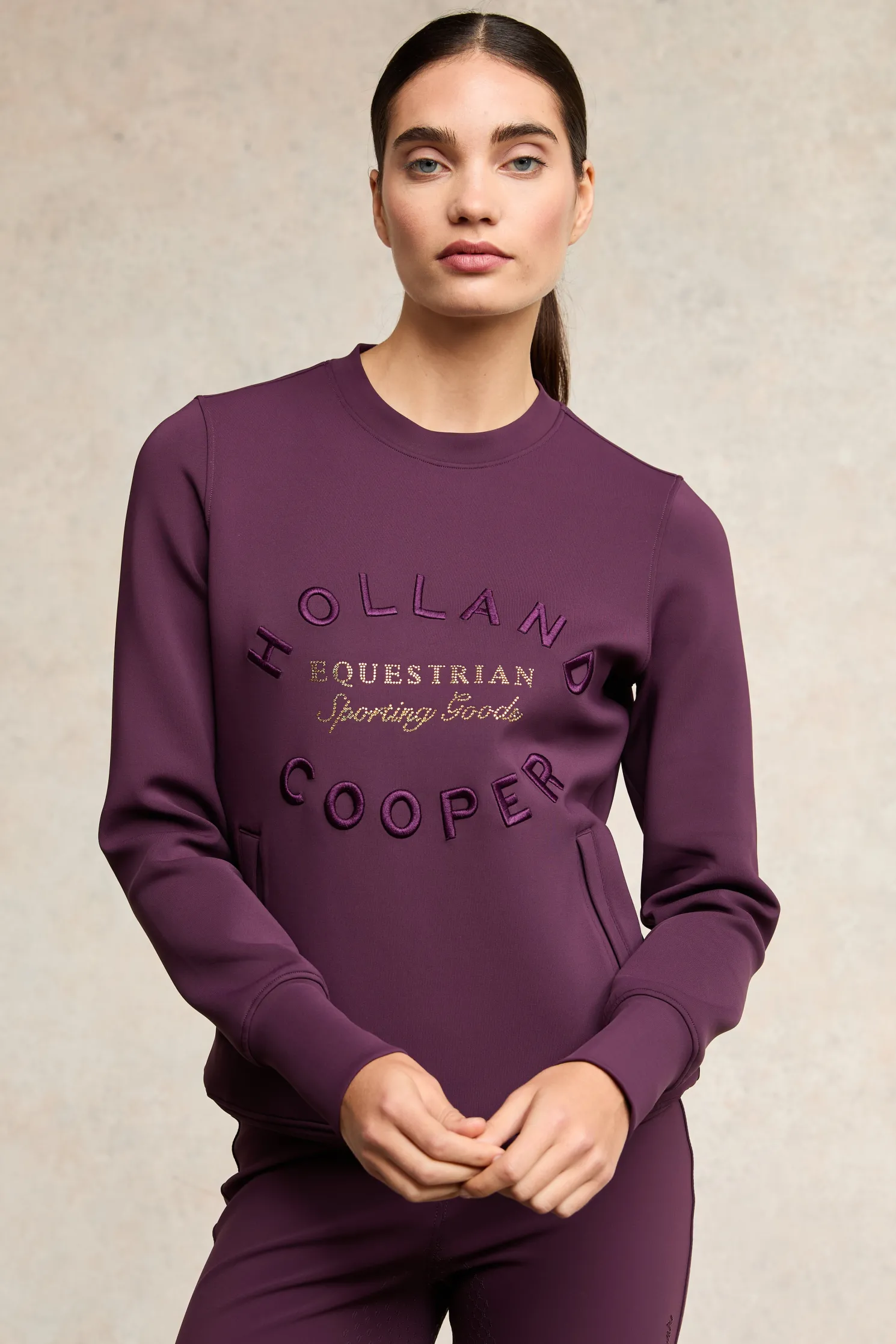 Crystal Crew Neck Sweat (Aubergine)