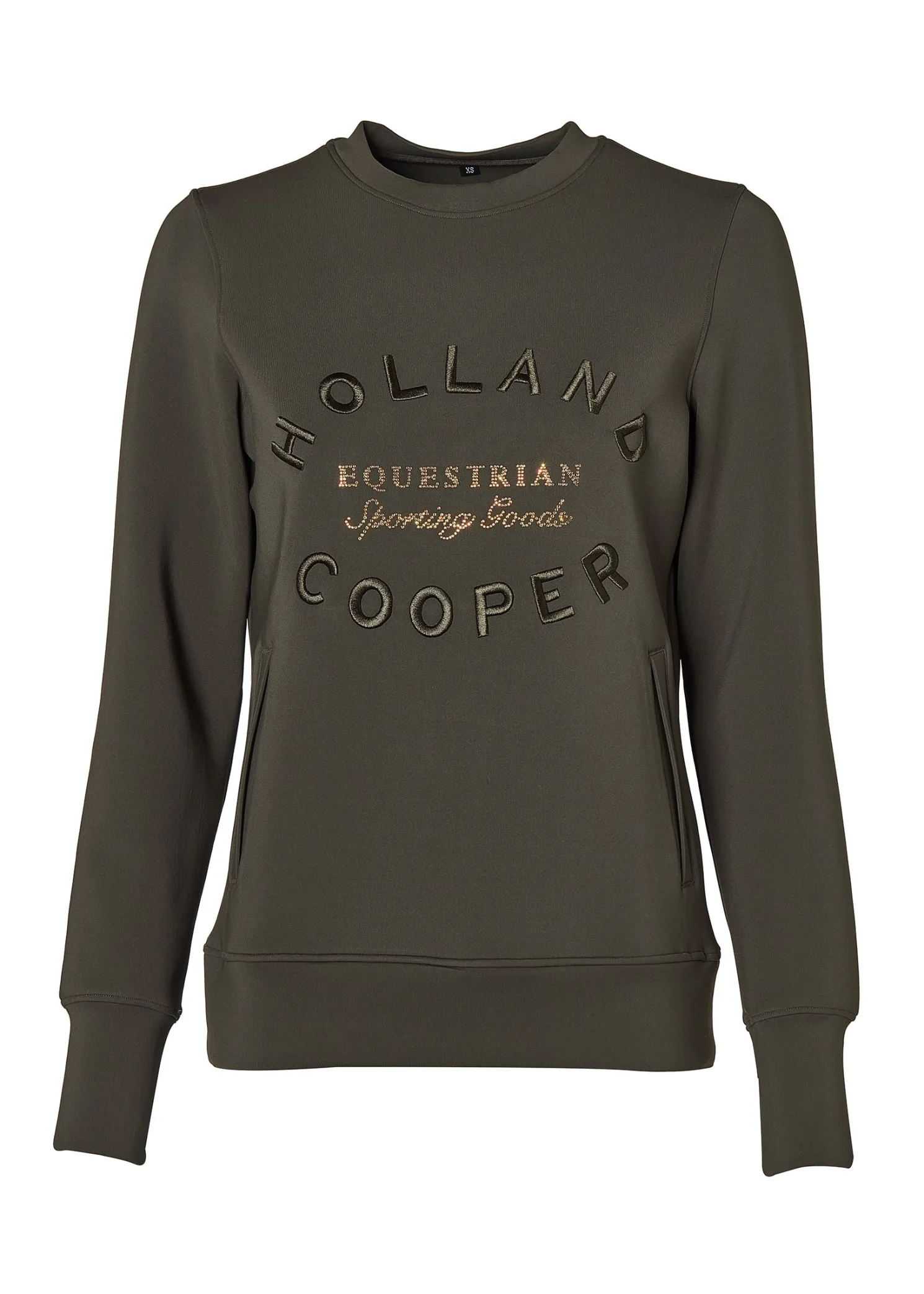 Crystal Crew Neck Sweat (Dark Olive)