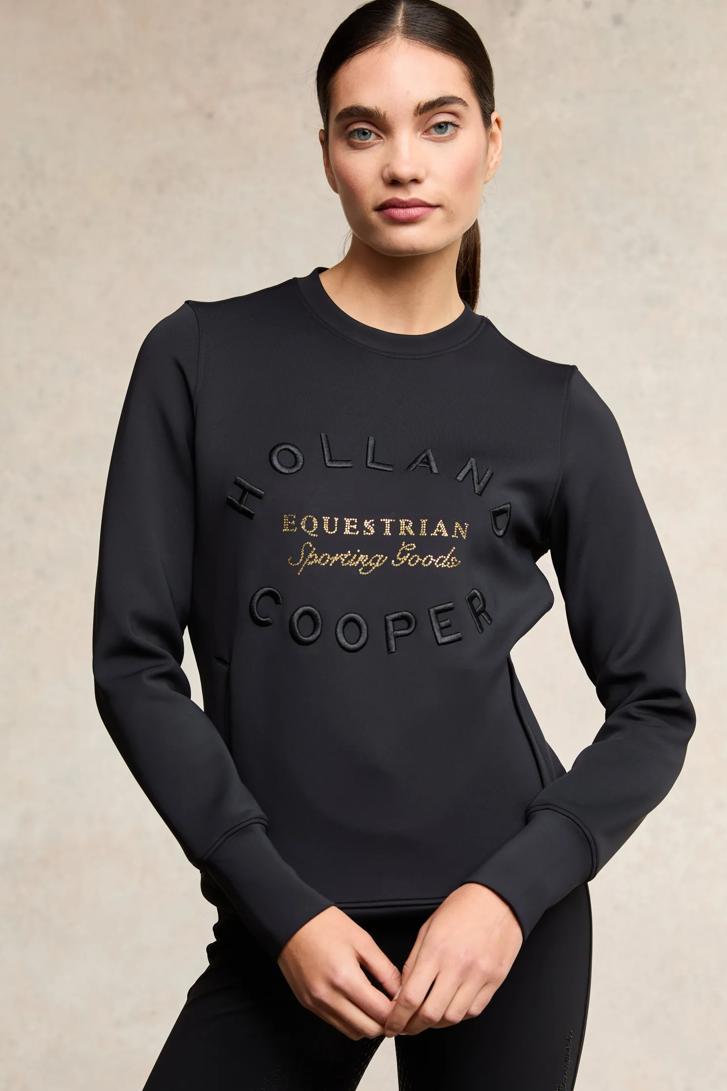 Crystal Crew Neck Sweat (Black)