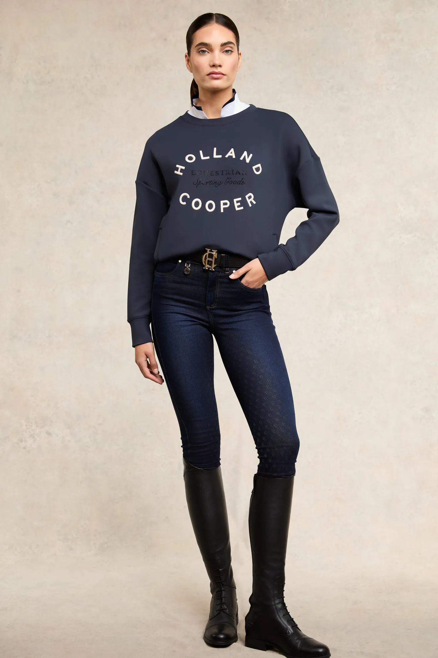 Crystal Crew Neck Sweat (Ink Navy)