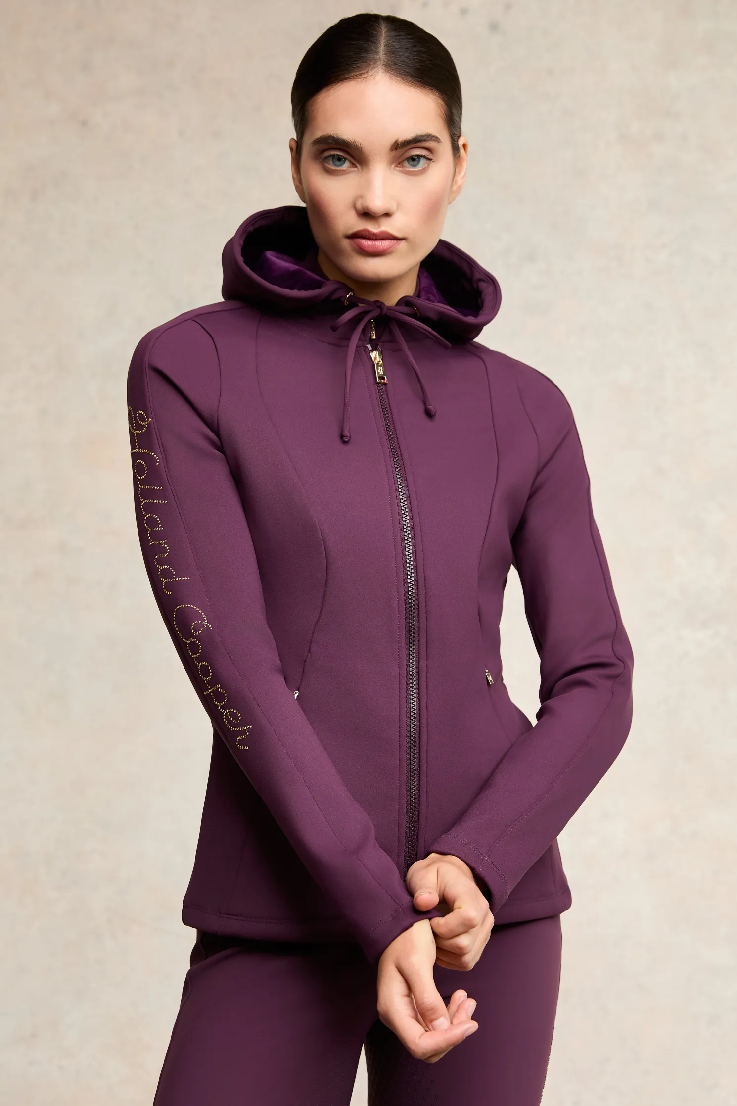 Crystal Zip Hoodie (Aubergine)