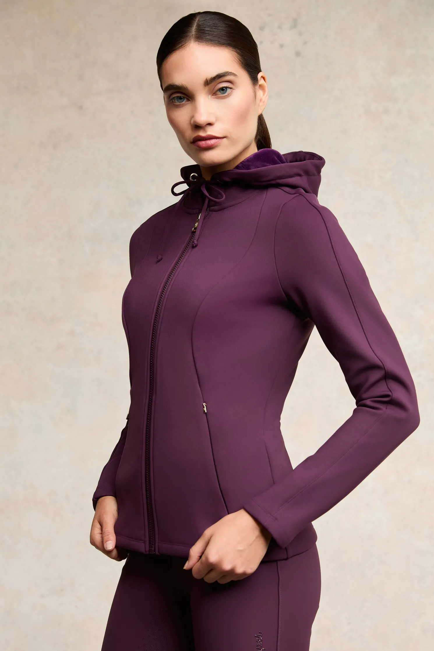 Crystal Zip Hoodie (Aubergine)