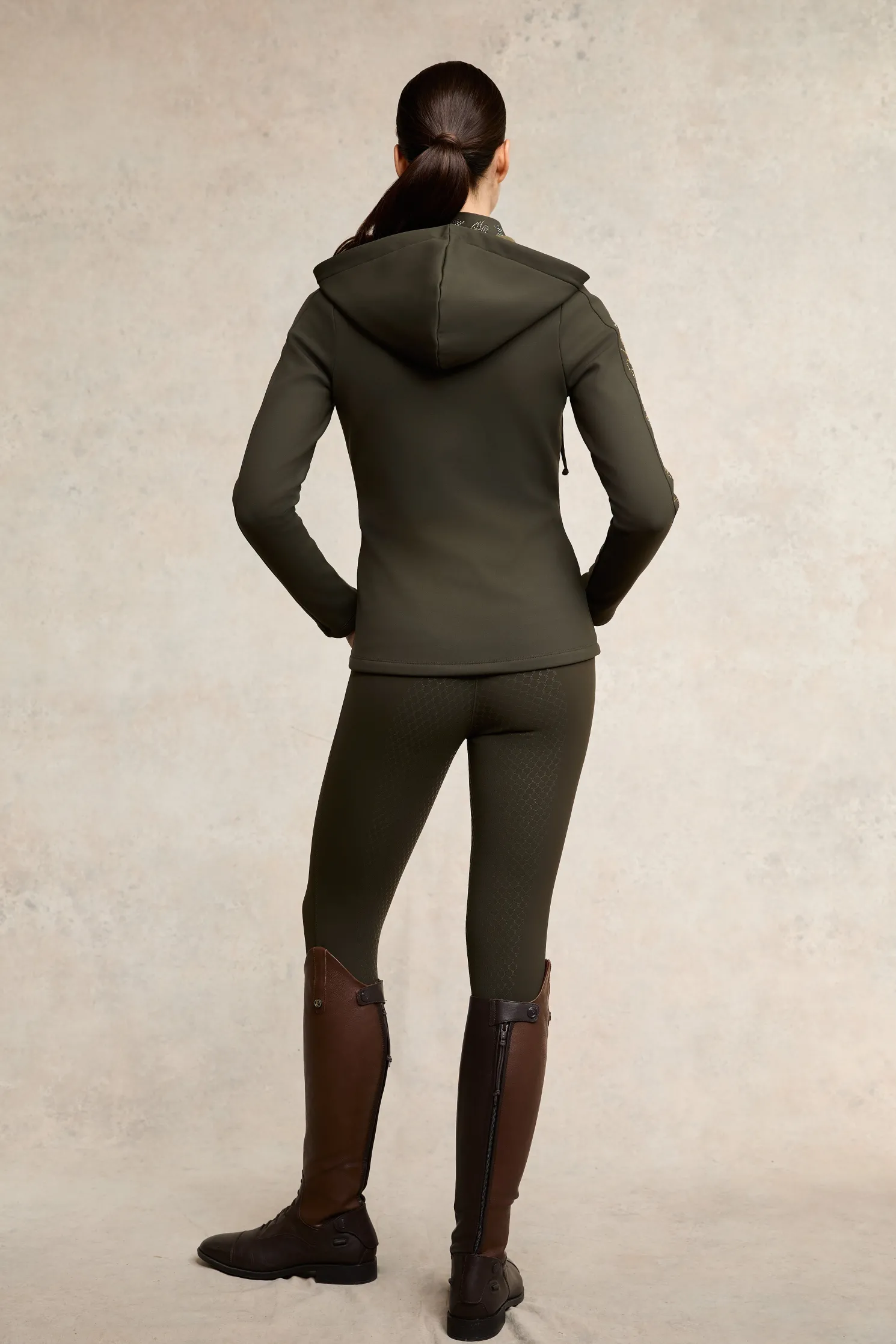 Crystal Zip Hoodie (Dark Olive)