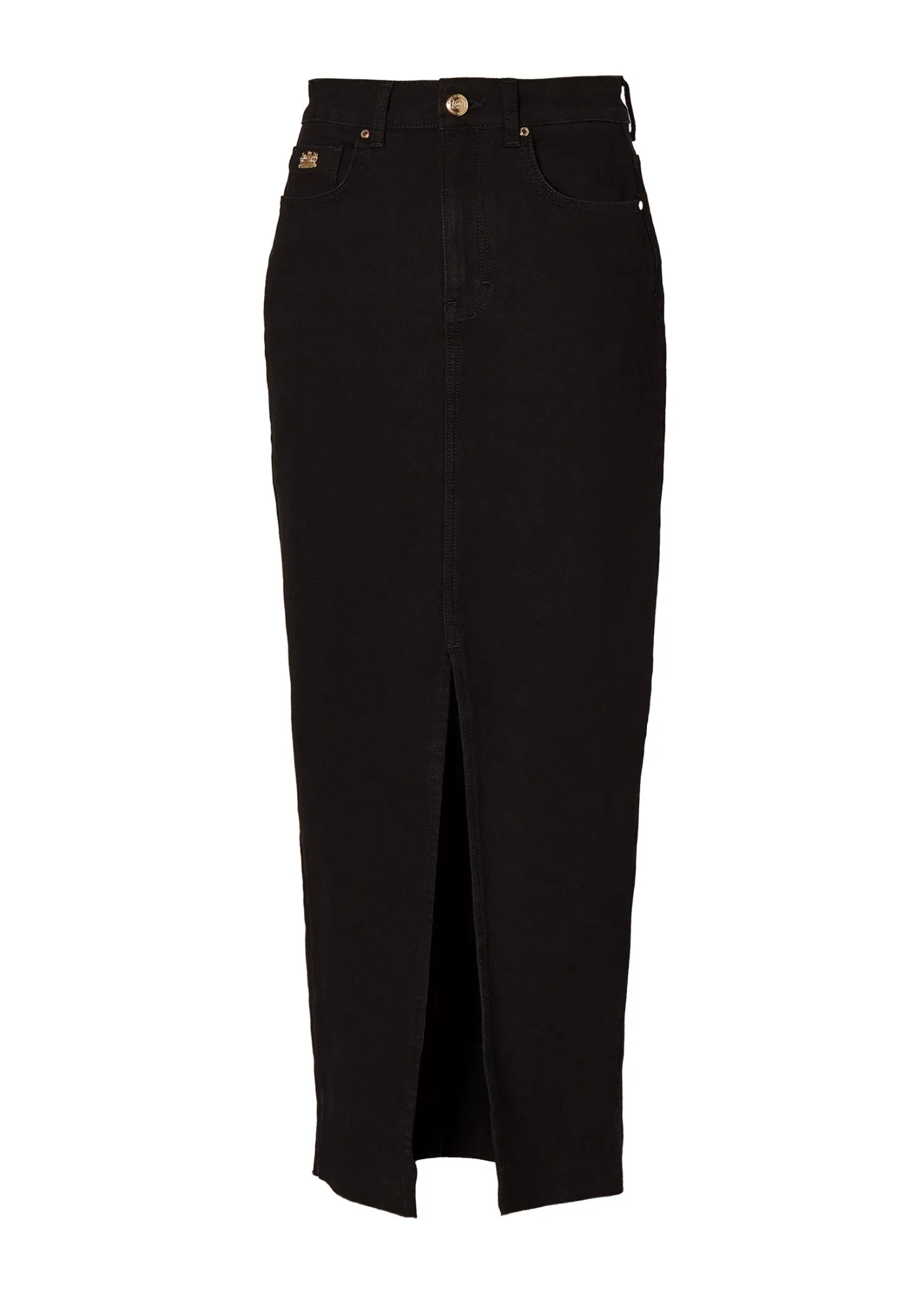 Denim Maxi Skirt (Black)