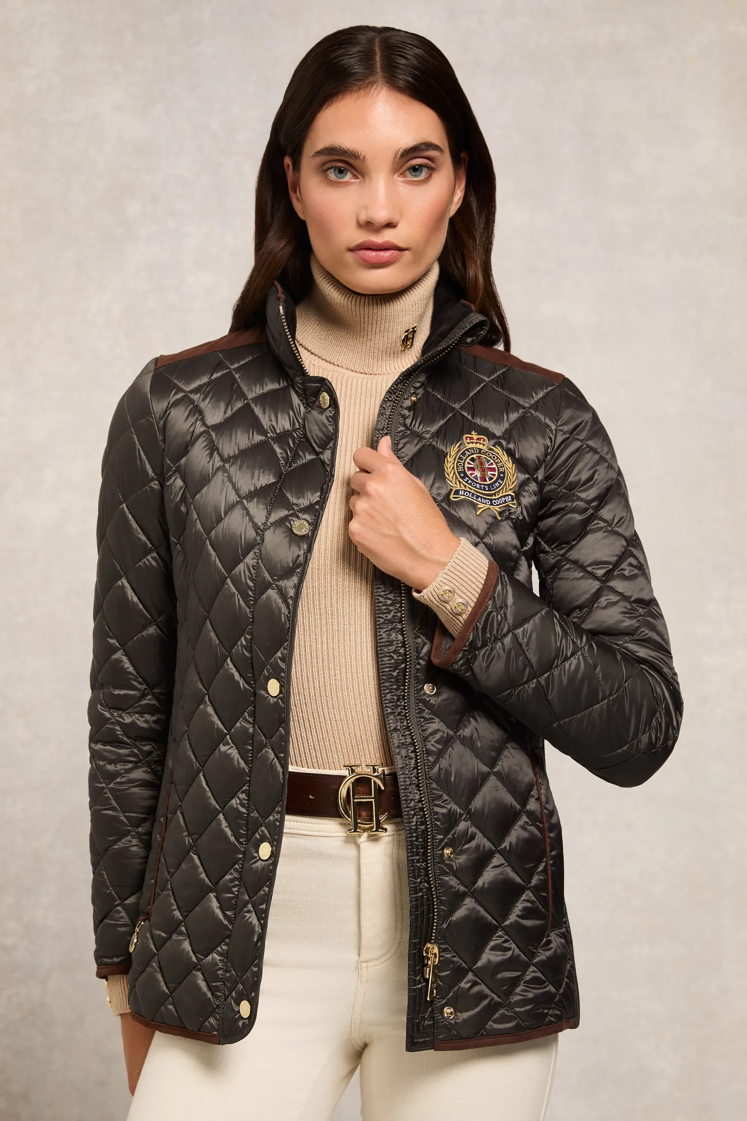 Diamond Quilt Classic Jacket (Khaki)