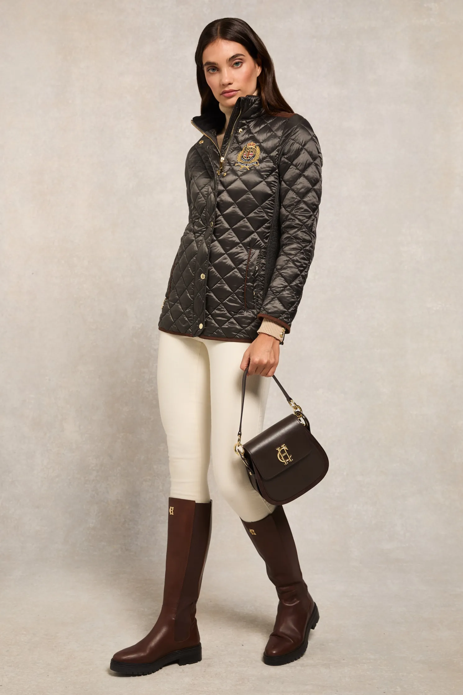 Diamond Quilt Classic Jacket (Khaki)