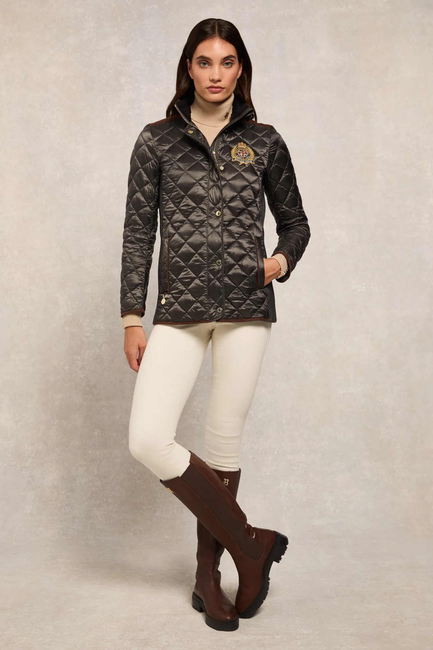 Diamond Quilt Classic Jacket (Khaki)