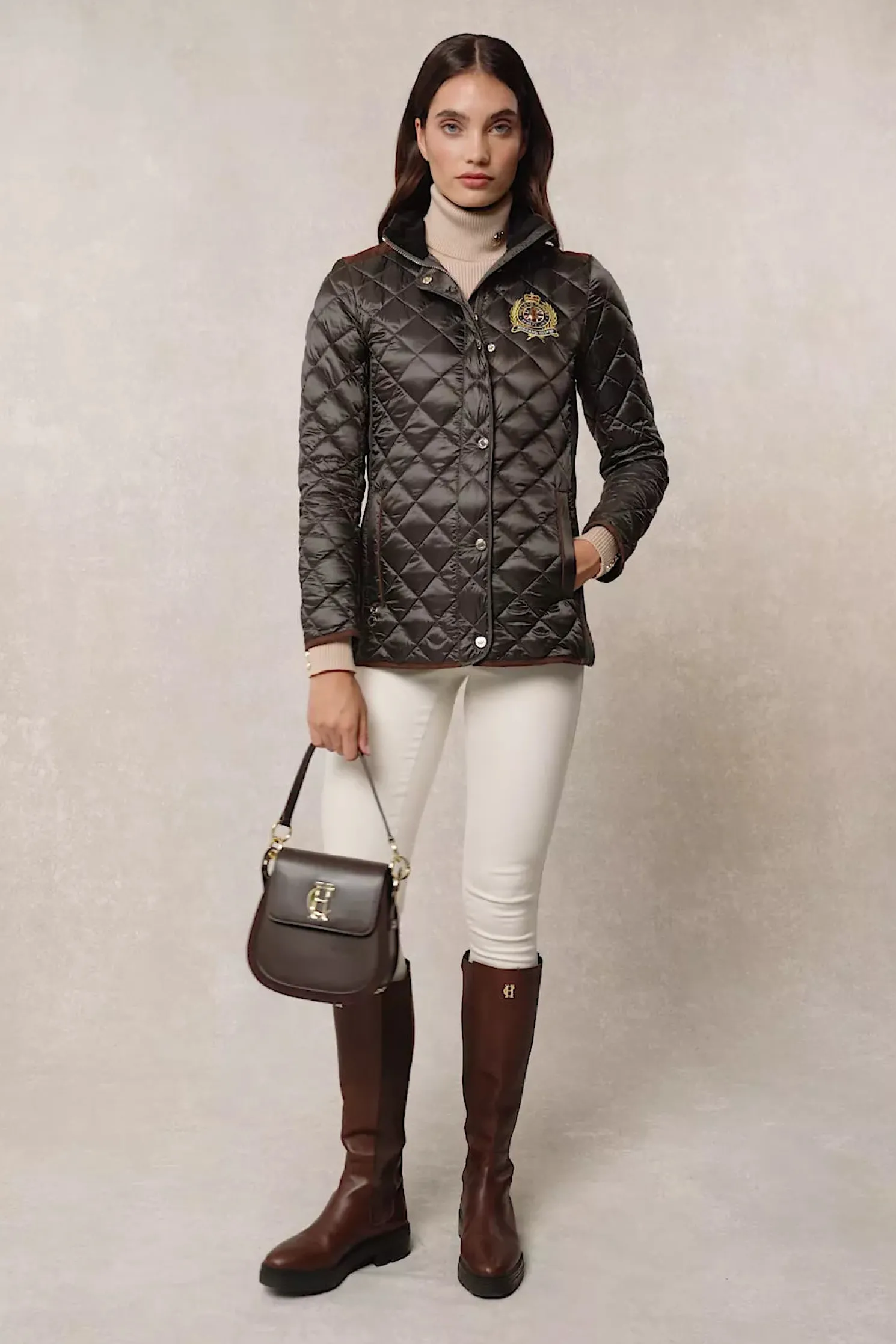 Diamond Quilt Classic Jacket (Khaki)