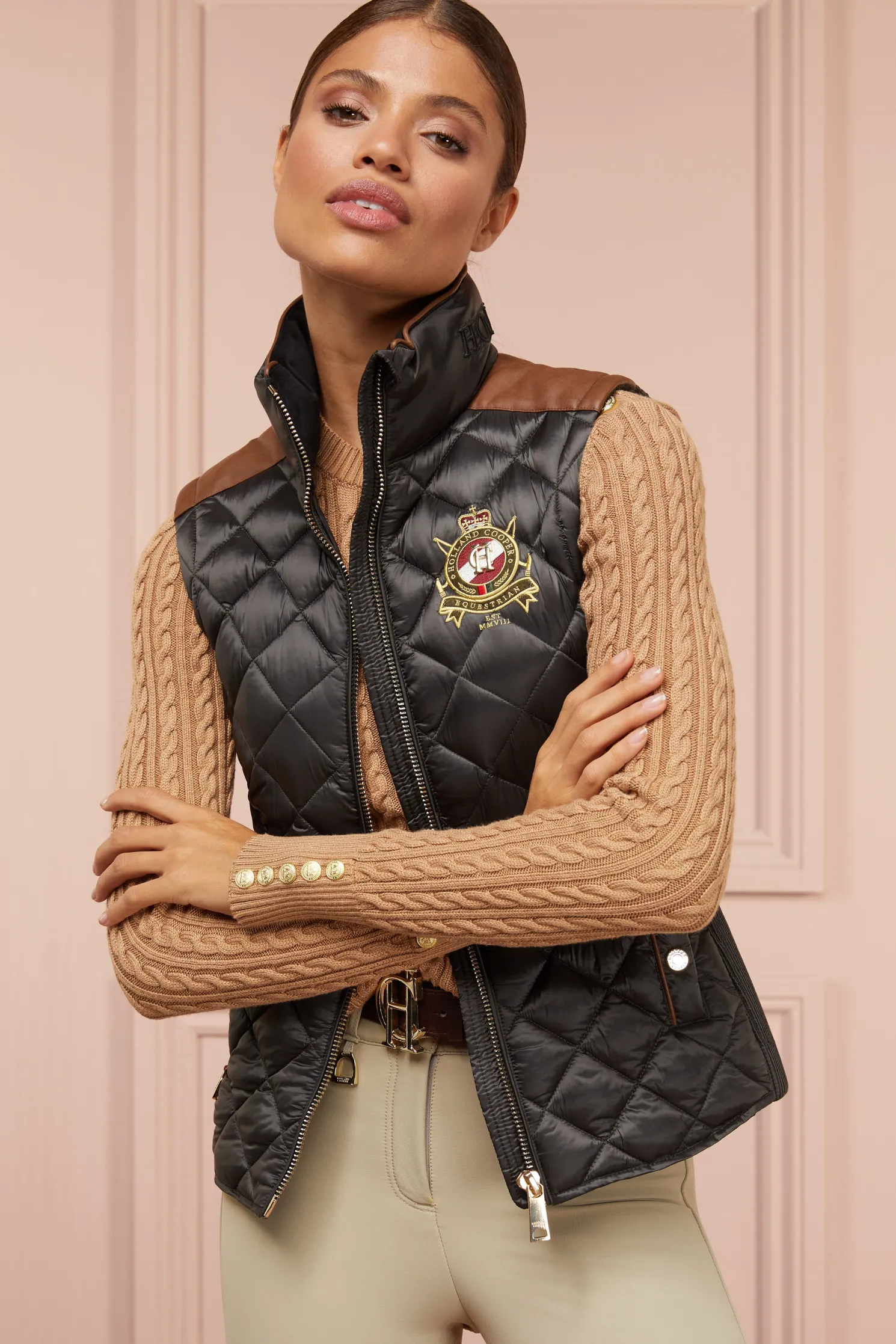 Diamond Quilt Classic Gilet (Khaki)