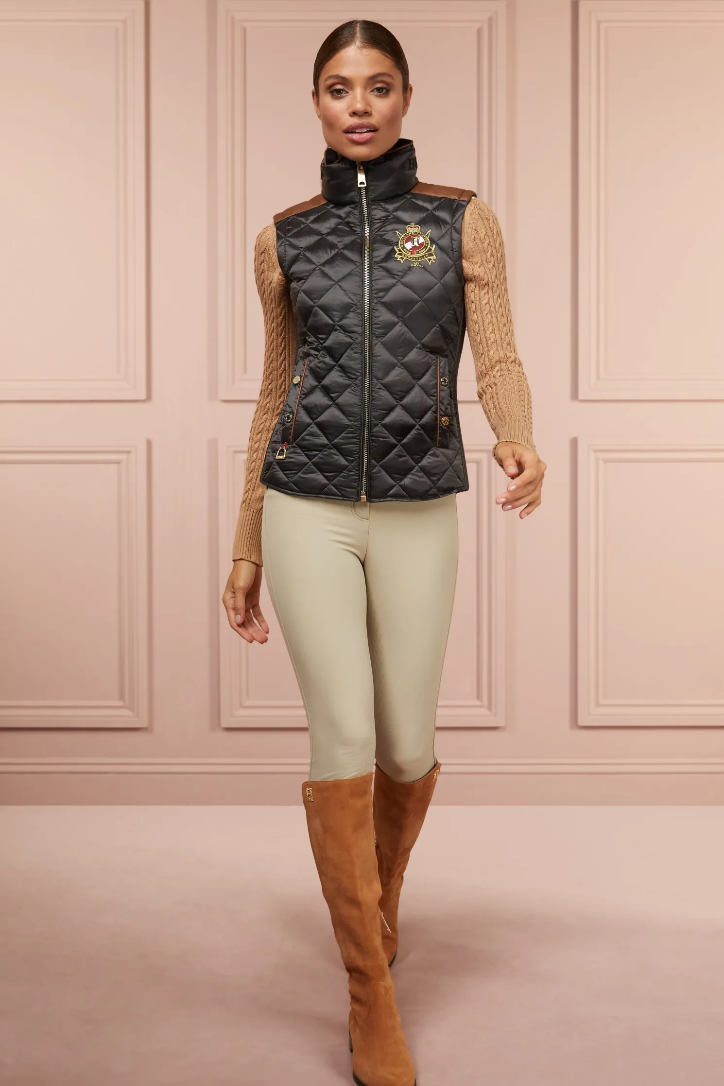 Diamond Quilt Classic Gilet (Khaki)