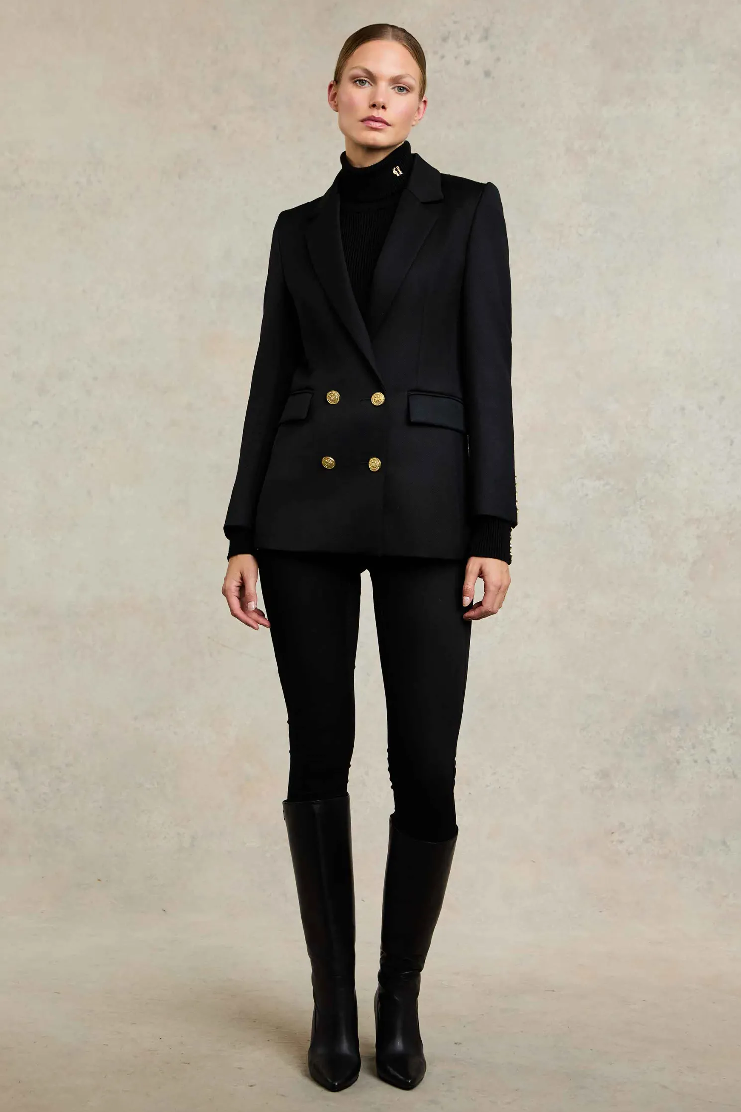 Double Breasted Blazer (Black Twill)