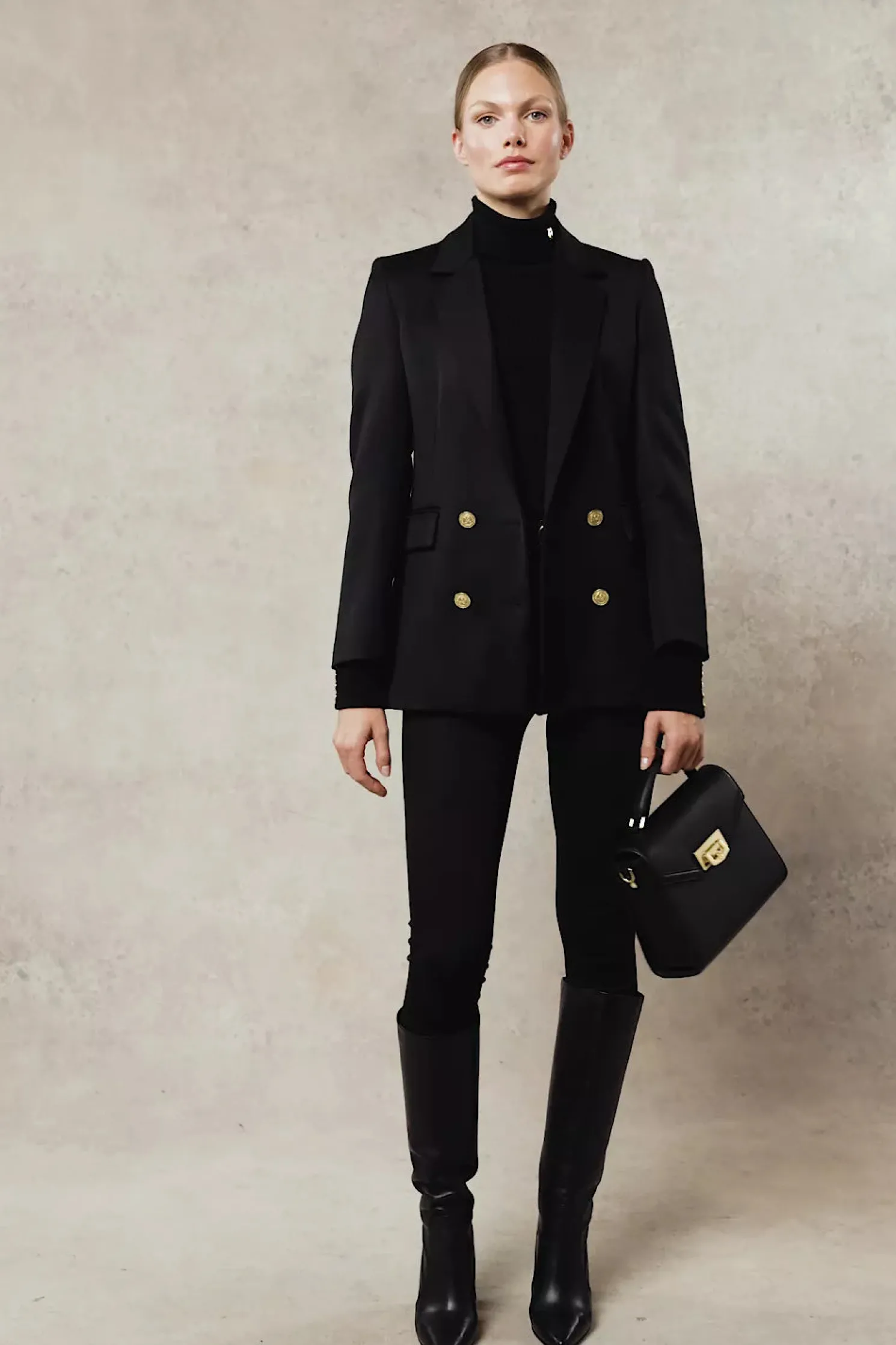 Double Breasted Blazer (Black Twill)