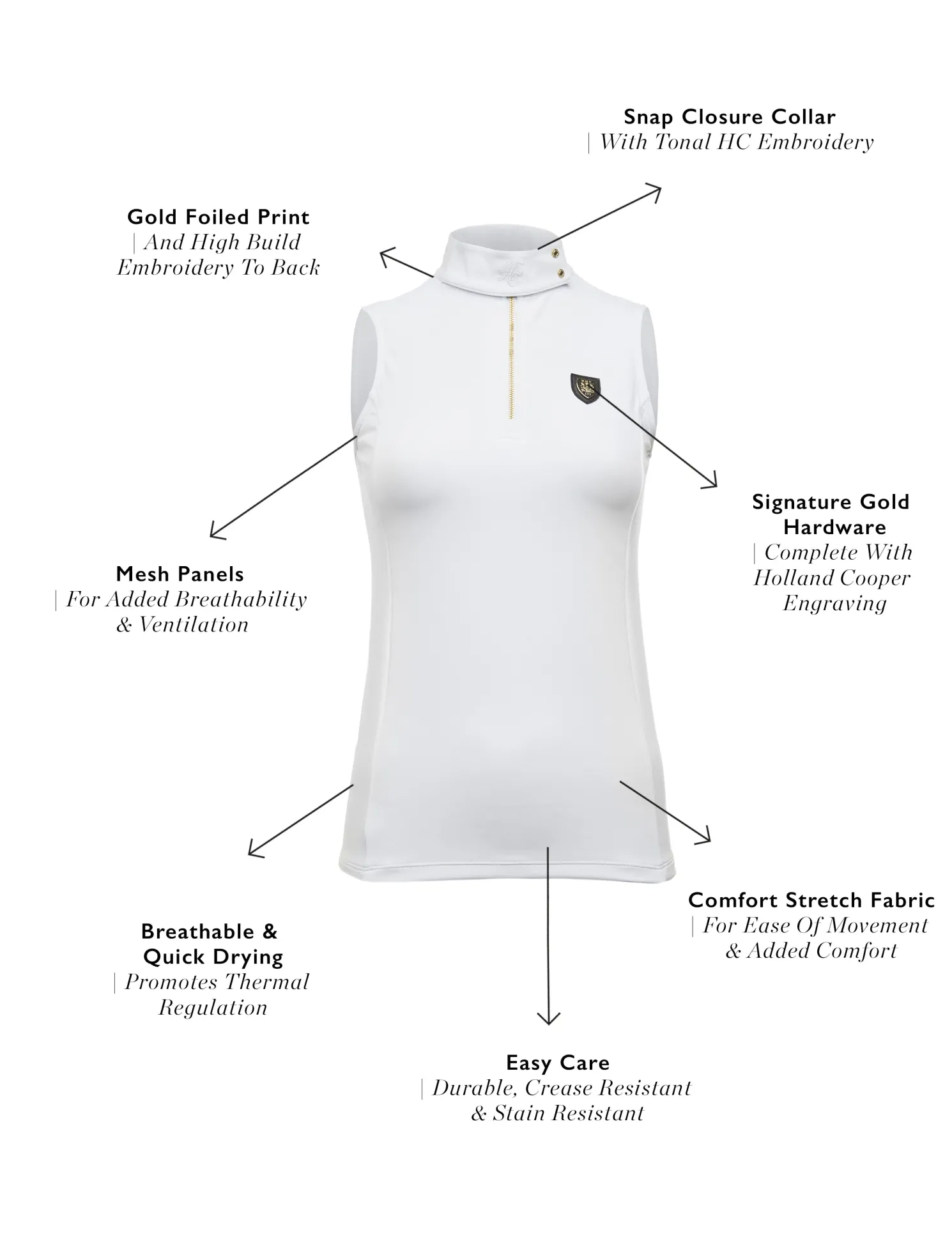 Elite Sleeveless Base Layer (White)
