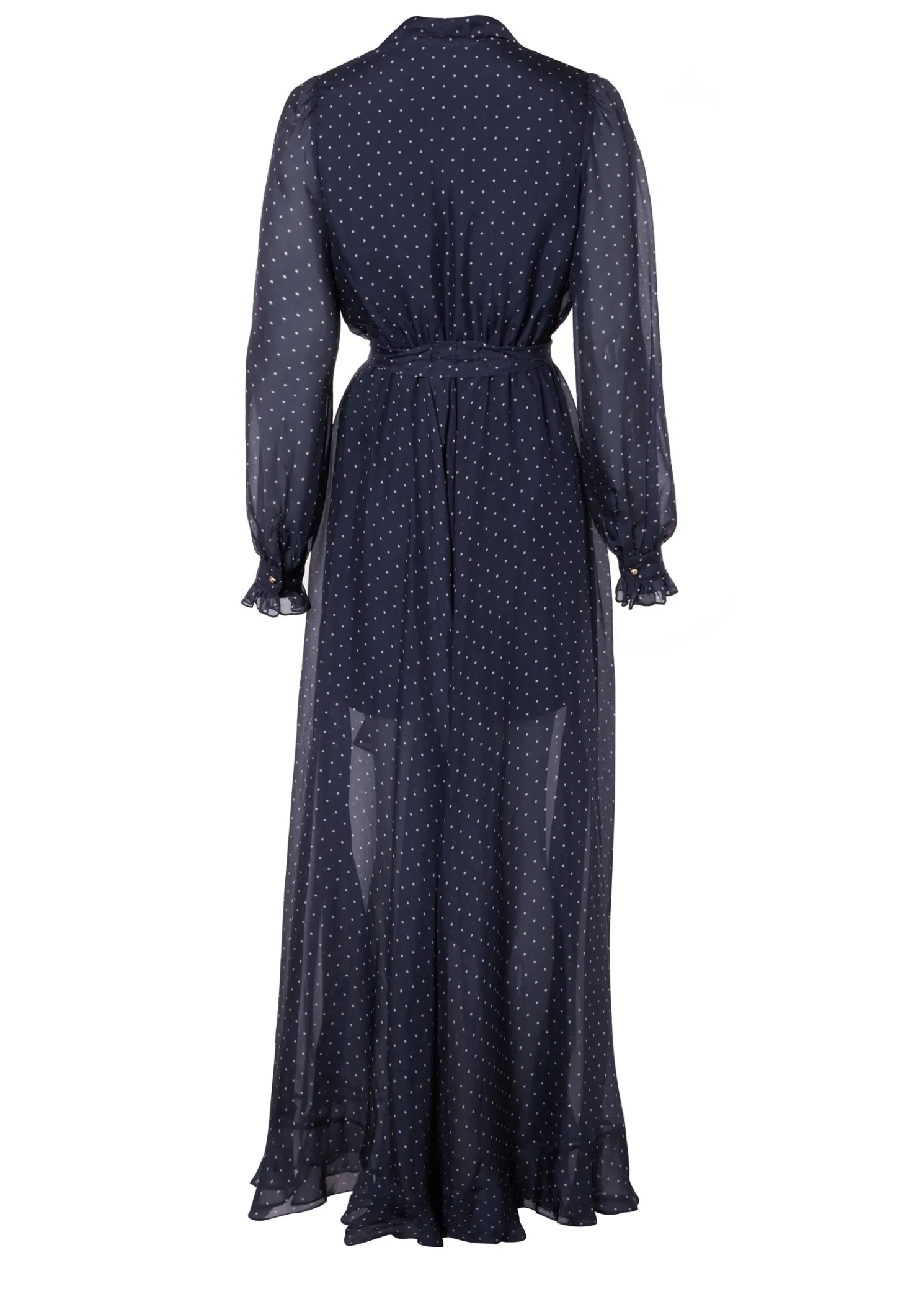 Ellisa Maxi Dress (Navy Polka Dot)