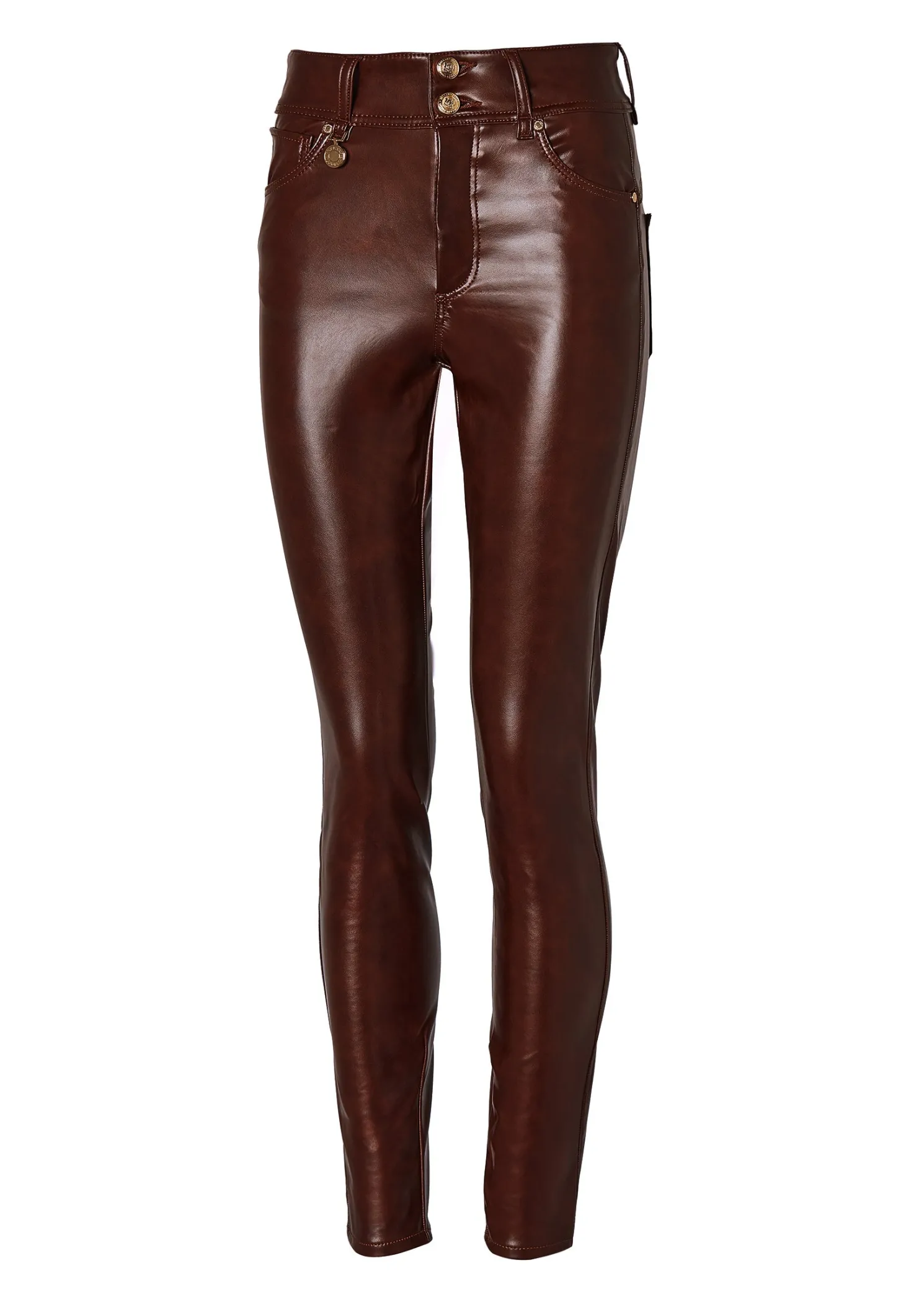 Faux Leather Skinny Jean (Burnished Tan)