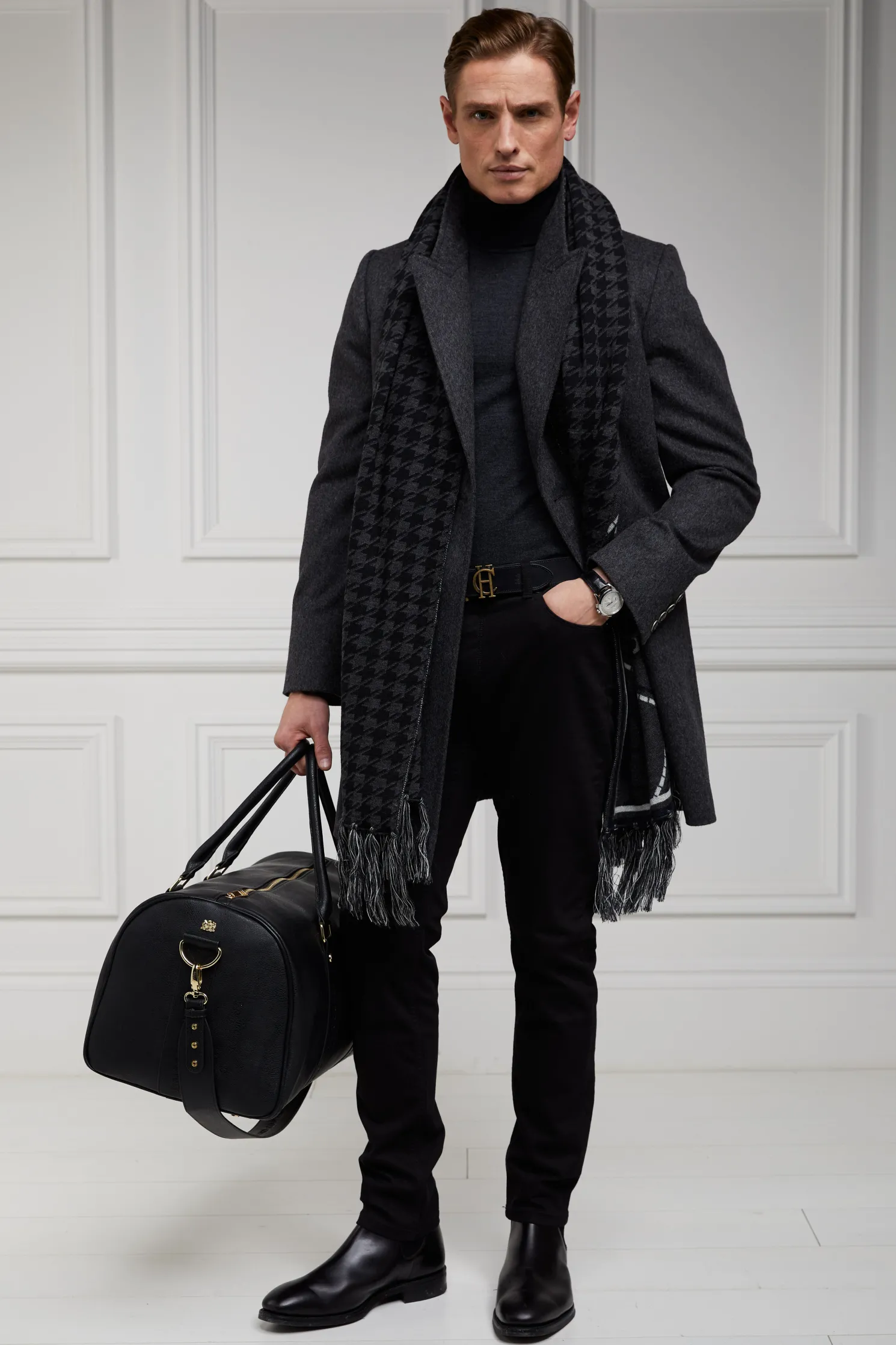 Fine Roll Neck Knit (Charcoal)